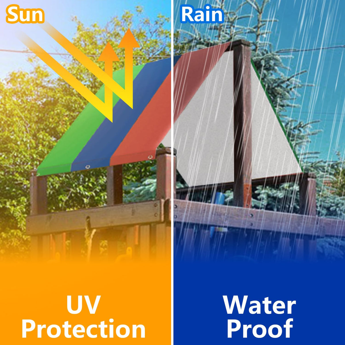 Alpurple Swing Set Replacement Tarp 52x90 – Waterproof Sunshade for Kids Outdoor