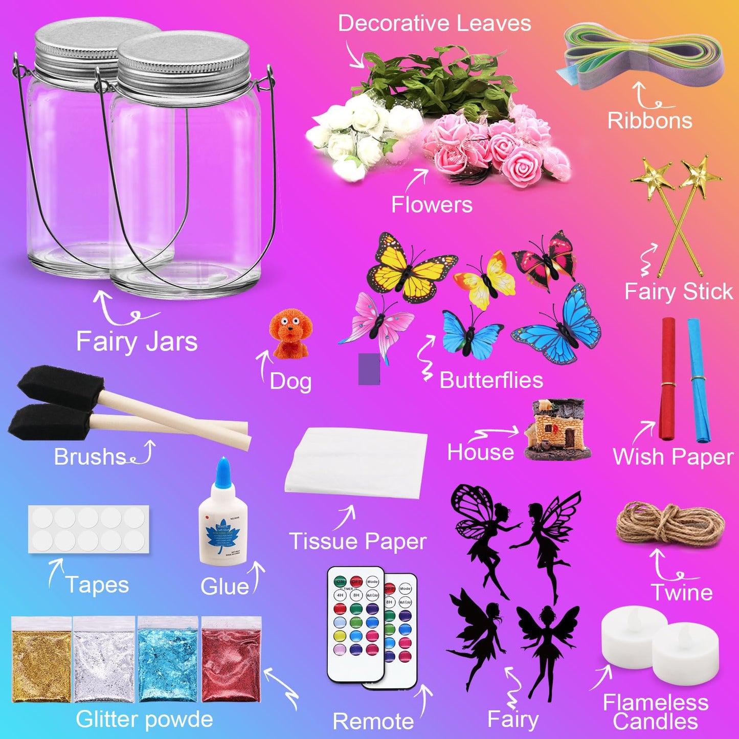 Alritz Fairy Lantern Craft Kit — Remote-Controlled Mason Jar Night Light for Kids (Ages 4-11+)