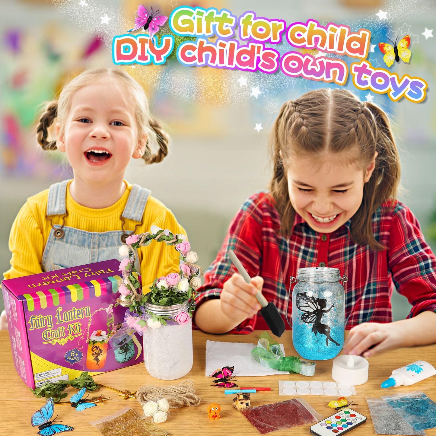 Alritz Fairy Lantern Craft Kit — Remote-Controlled Mason Jar Night Light for Kids (Ages 4-11+)