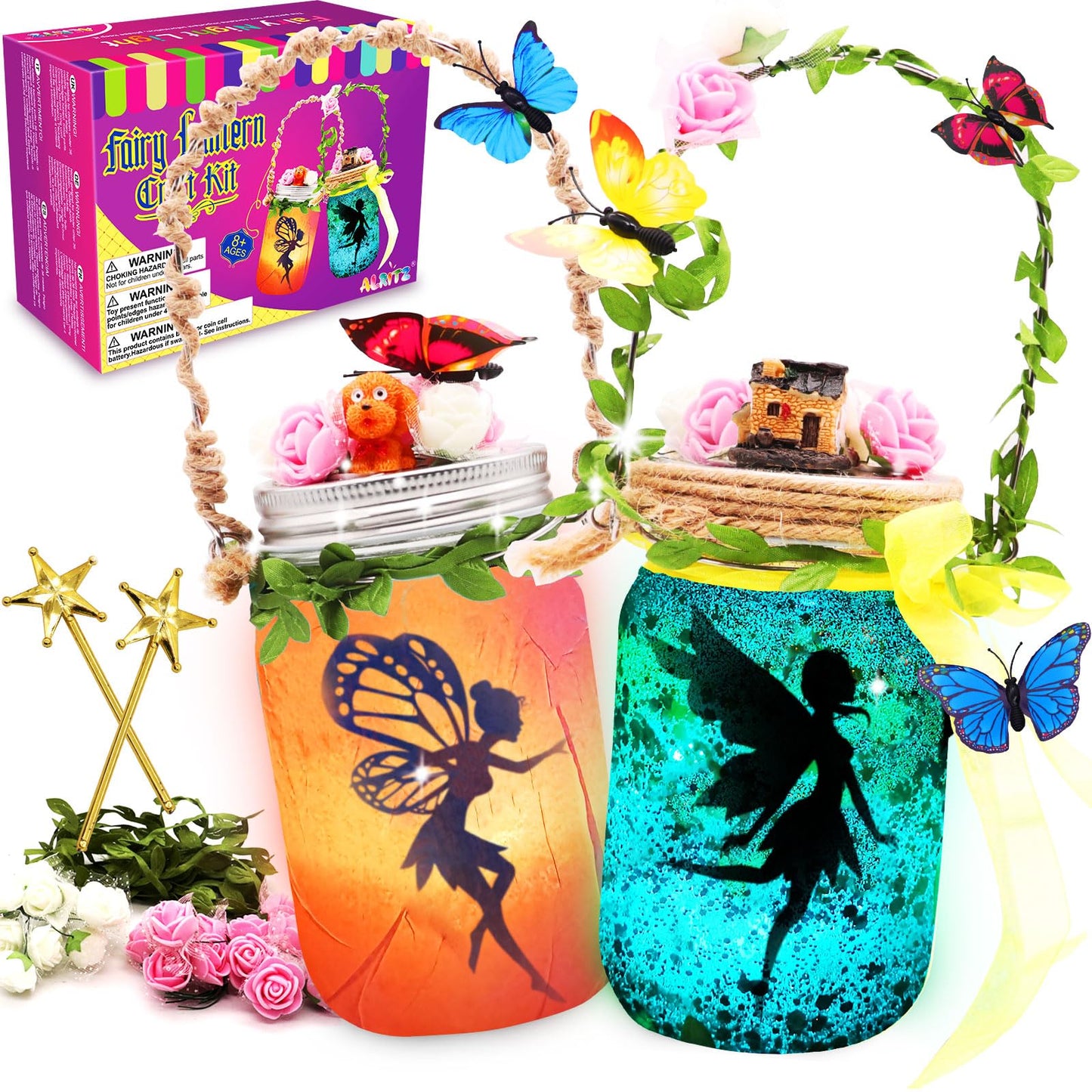 Alritz Fairy Lantern Craft Kit — Remote-Controlled Mason Jar Night Light for Kids (Ages 4-11+)