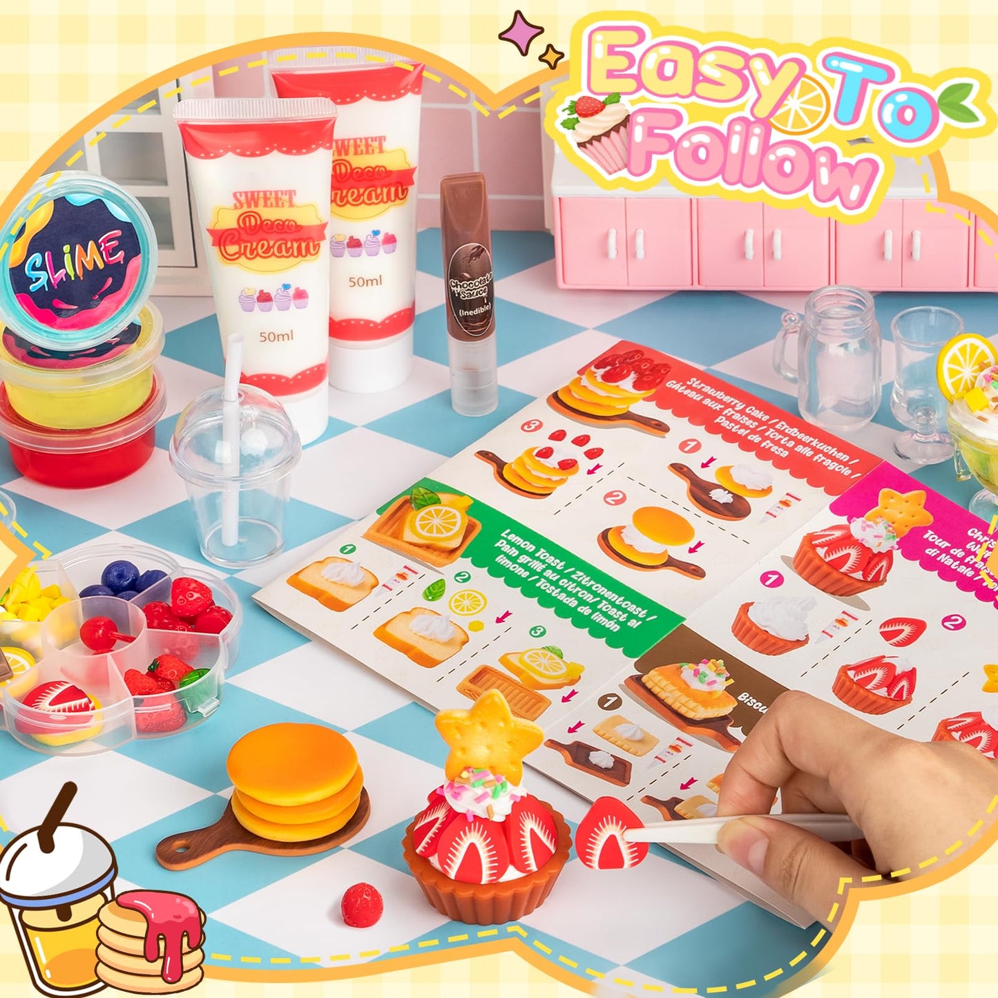 Alritz Miniature Food Toys Set – DIY Desserts & Drinks Craft Kit