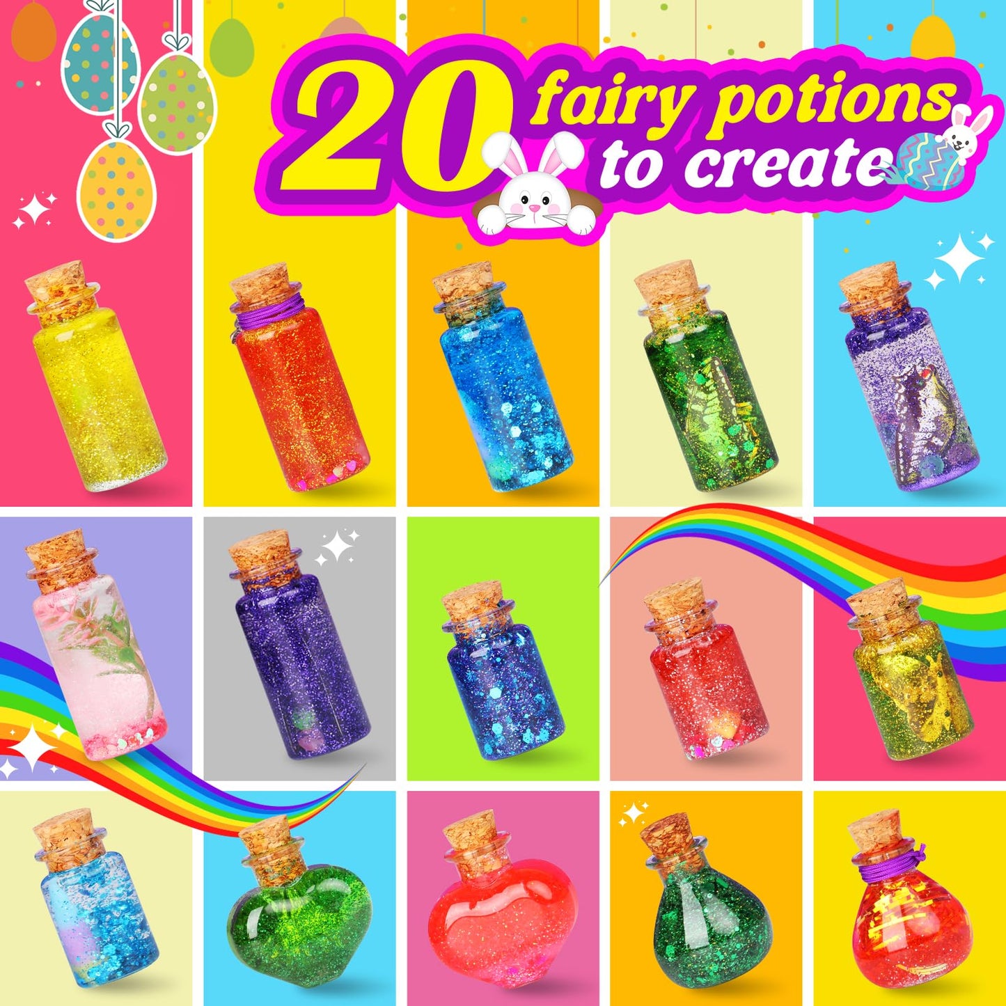 Alritz Fairy Potions Kit – 20 Magic Bottles, Decorations & Craft for Kids 6–12