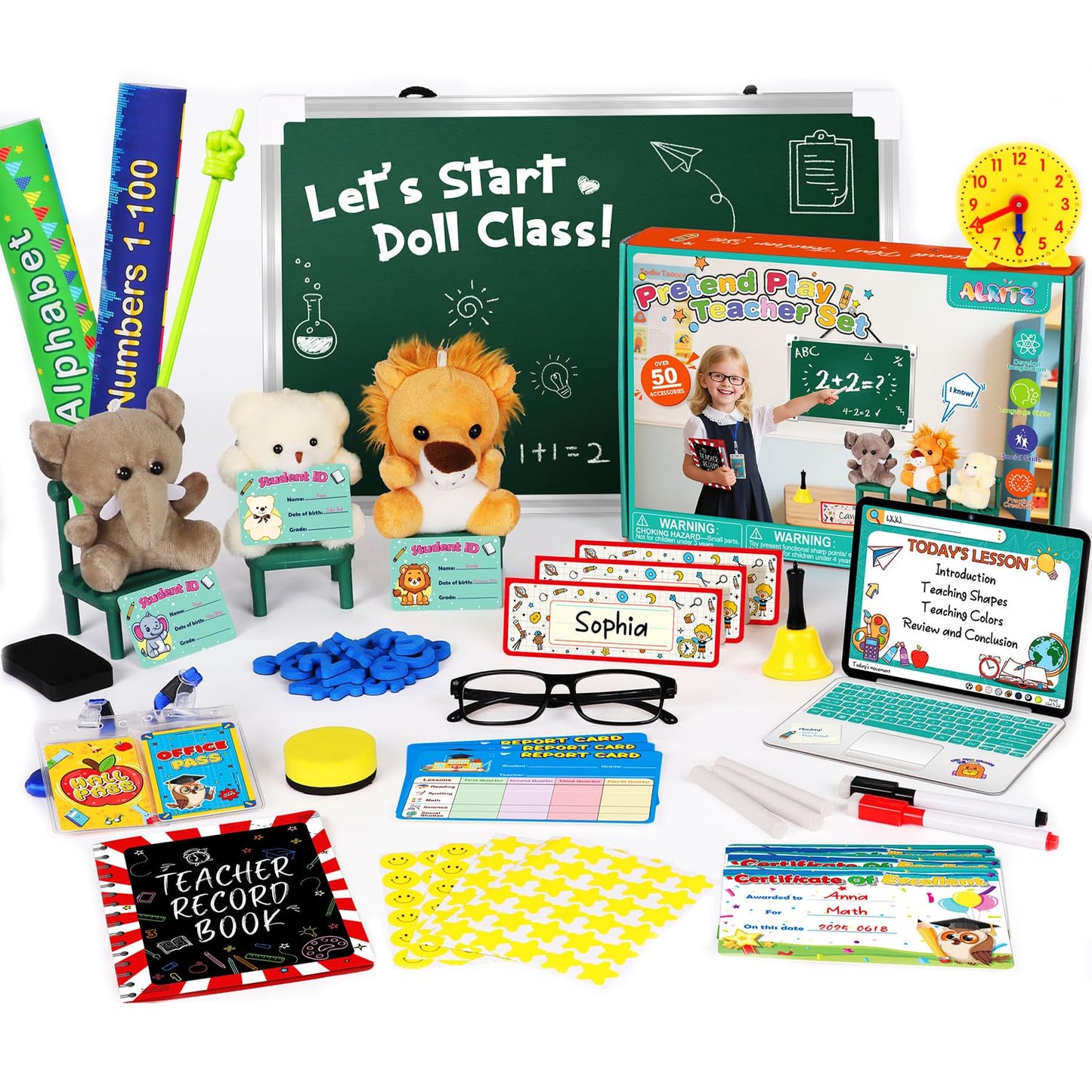 Alritz Pretend Play Teacher Set – Classroom Role Play Kit for Kids 5-9+