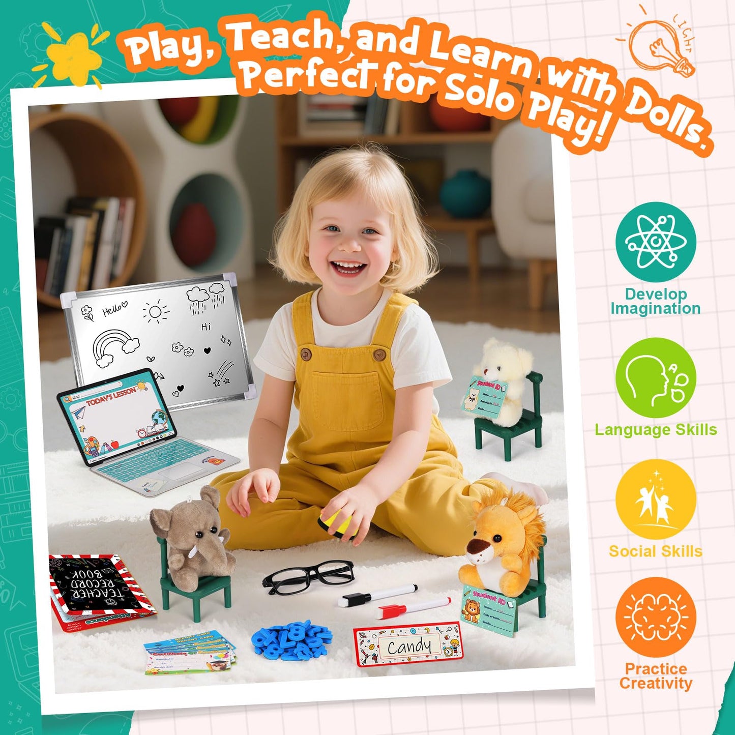 Alritz Pretend Play Teacher Set – Classroom Role Play Kit for Kids 5-9+