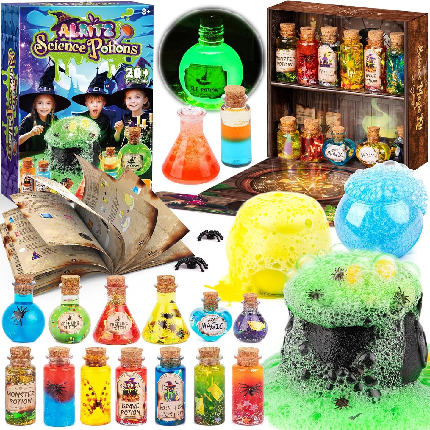 Alritz Science Potion Kits for Kids – 23 Magic Potions & Witches Cauldron