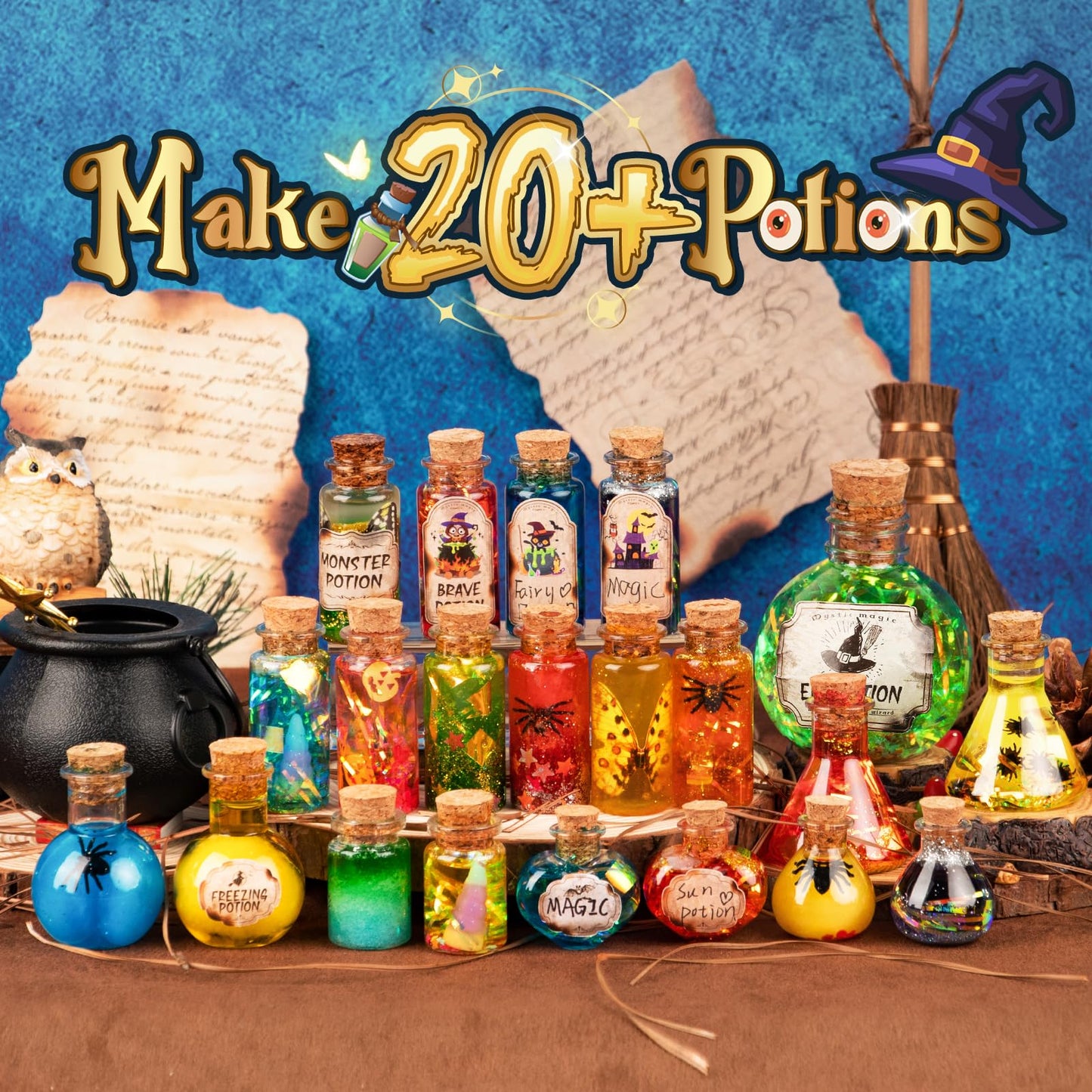 Alritz Science Potion Kits for Kids – 23 Magic Potions & Witches Cauldron