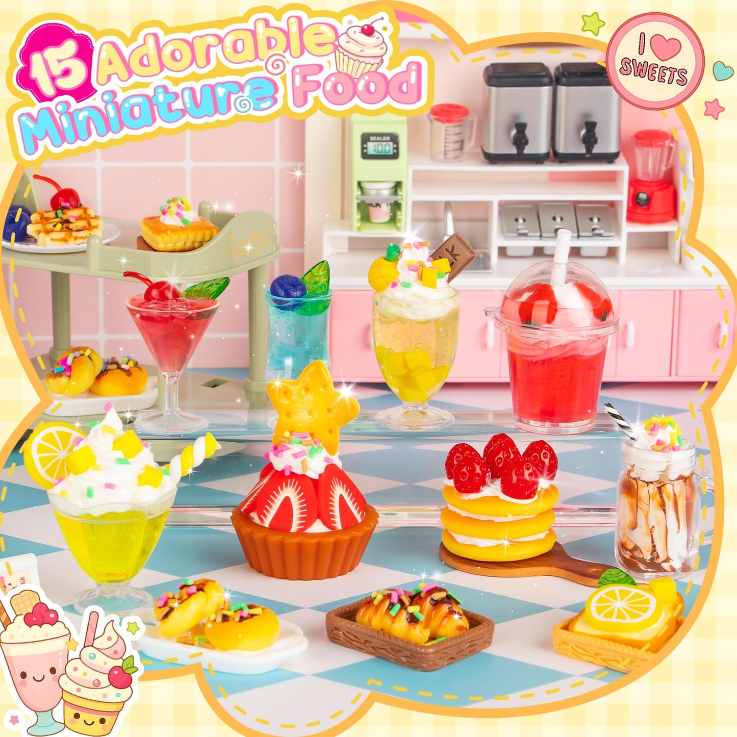 Alritz Miniature Food Toys Set – DIY Desserts & Drinks Craft Kit