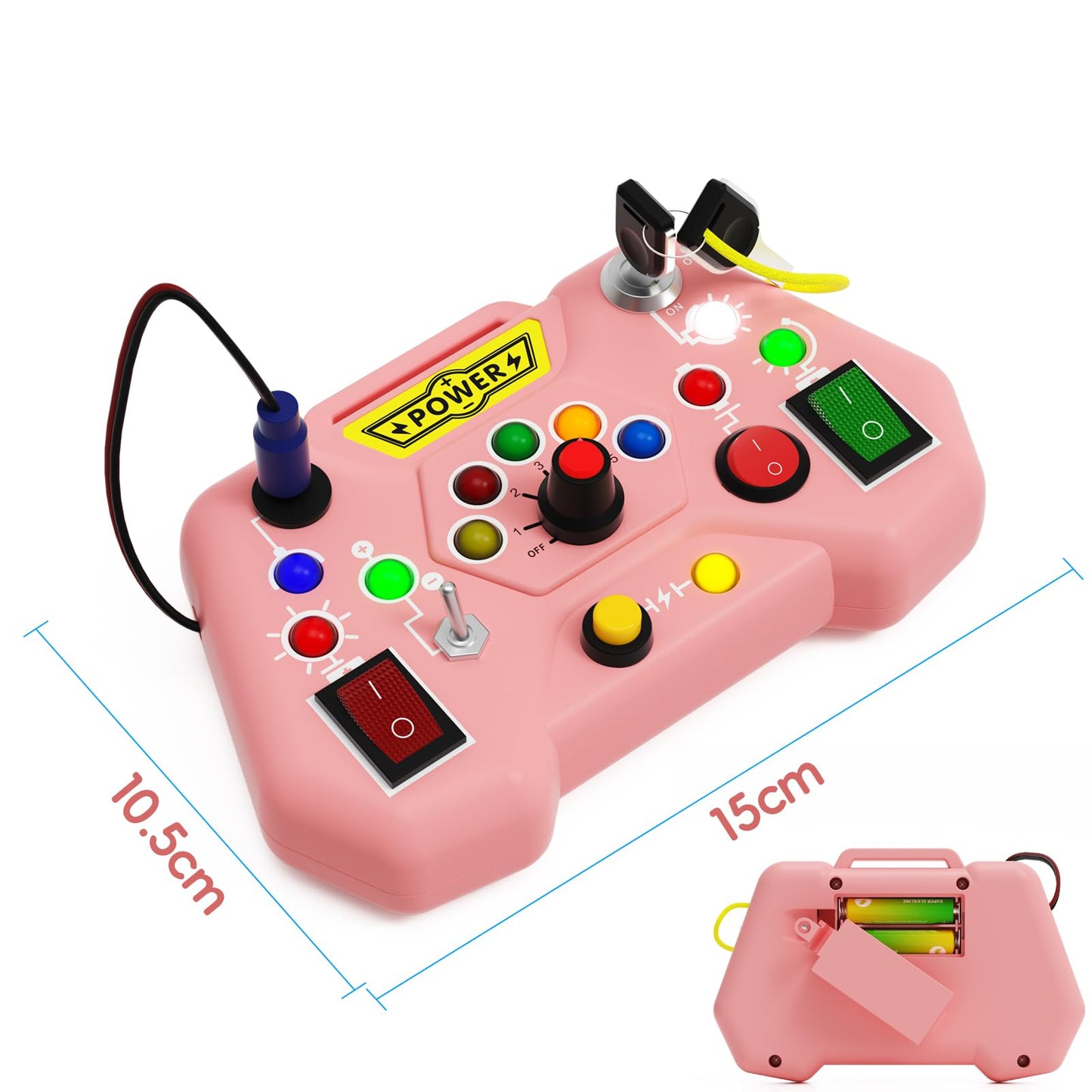 Alsatic Toddler Busy Board with LED Light – Sensory Montessori Toy for 3–5 Year Olds