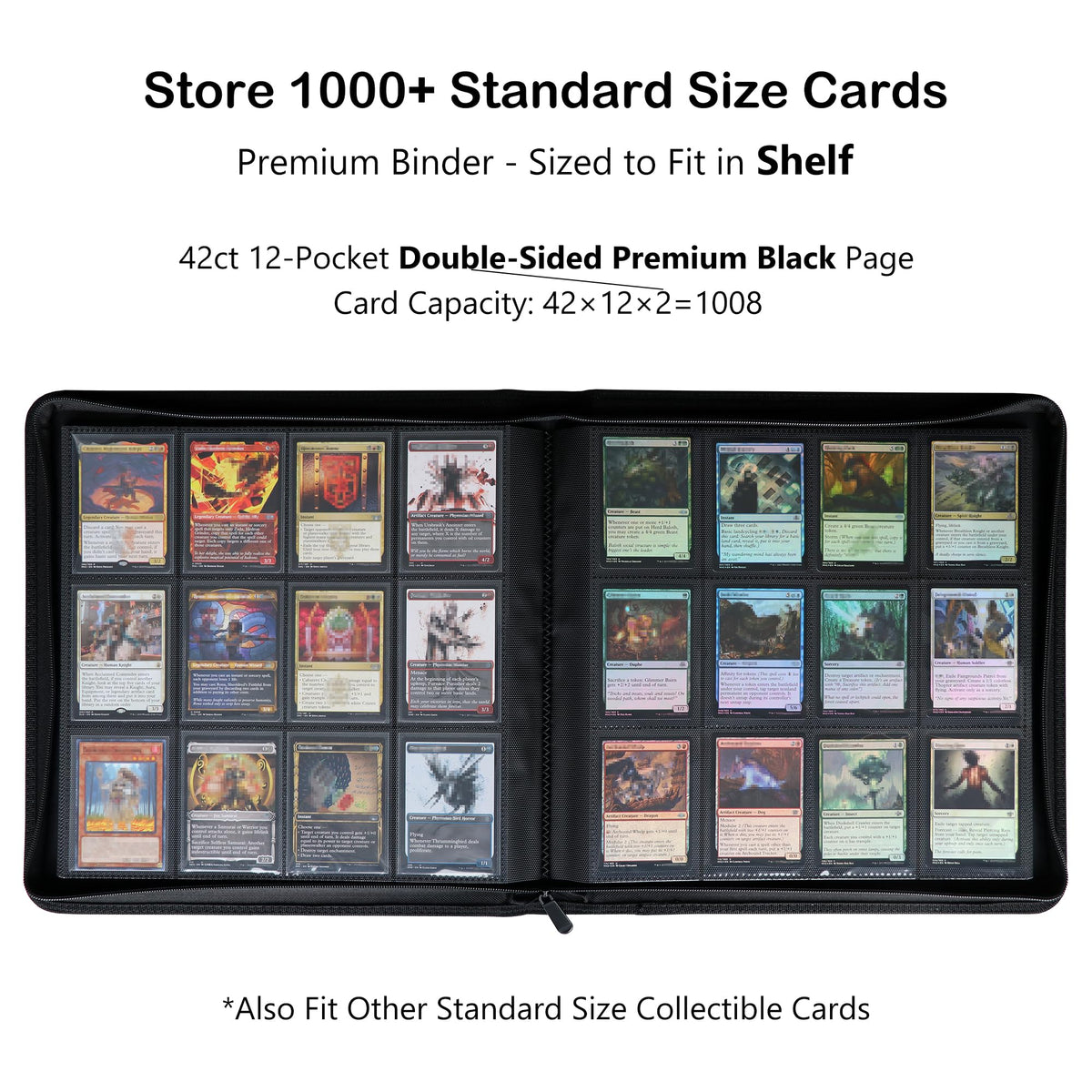 Alteagle 12-Pocket Card Binder — Fits 1008 Cards, Side-Loading Ringless Album for TCG & Sports Cards