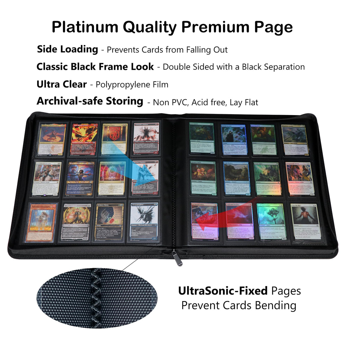 Alteagle 12-Pocket Card Binder — Fits 1008 Cards, Side-Loading Ringless Album for TCG & Sports Cards