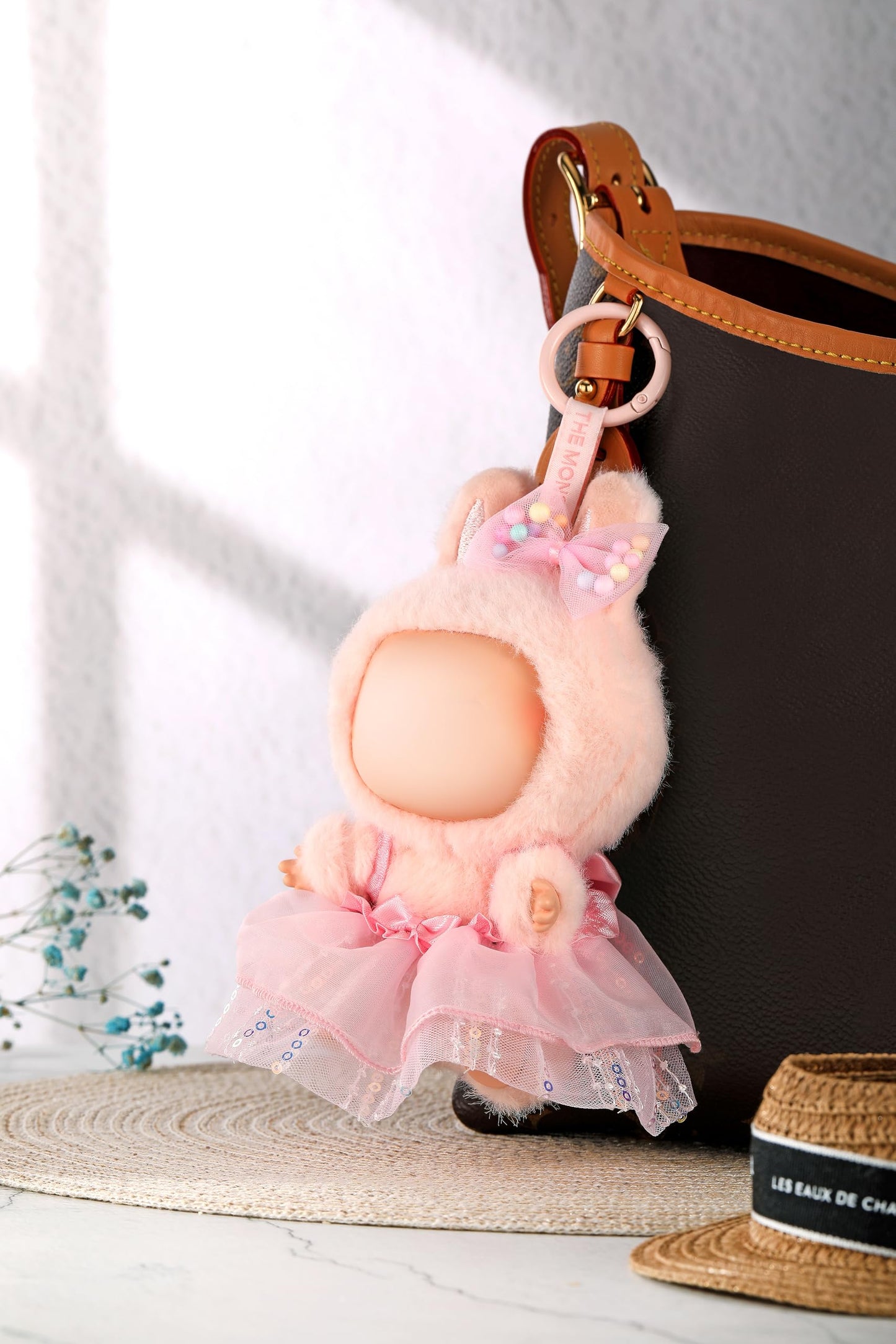 ALTRJO Labubu 17cm Doll Clothes – Pink Gauze Dress & Hairband Set