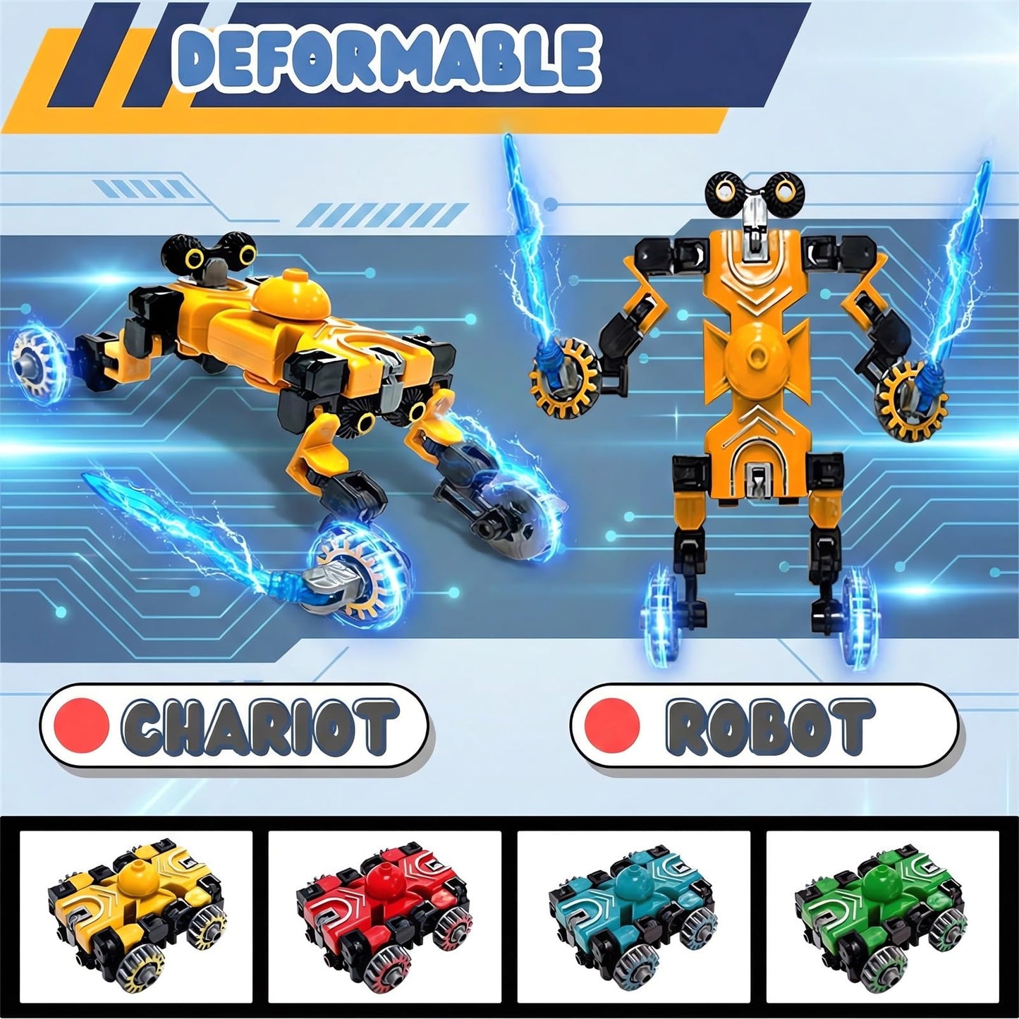 Altuco 4-Pack Transformable Fidget Spinners – Car, Robot & Battle Vehicle Toys for Kids