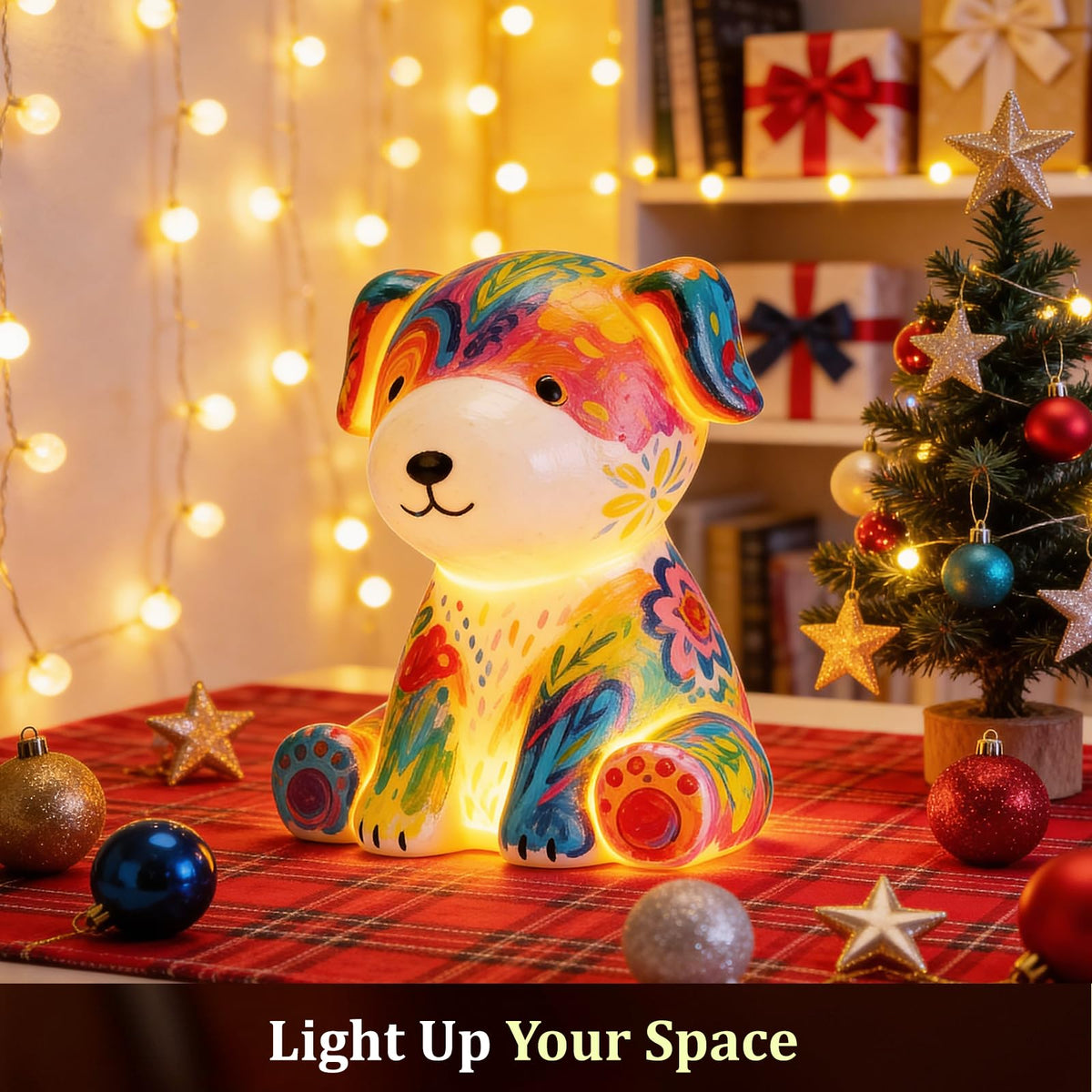 AluAbi Paint Your Own Dog Lamp Kit – Kids DIY Night Light Craft