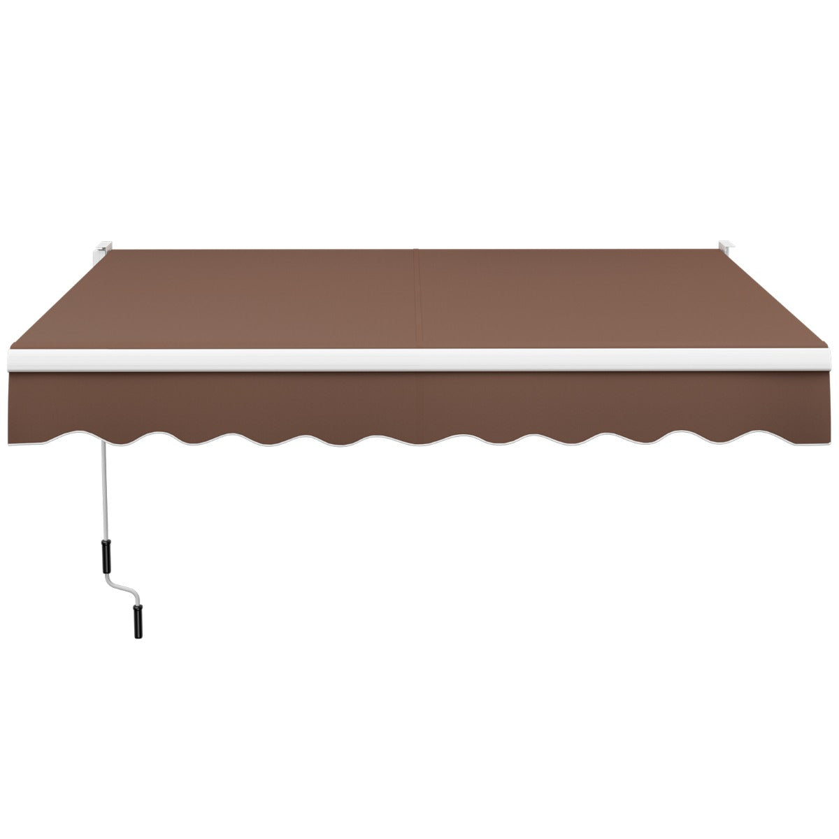 Aluminum Patio Sun Shade with Crank Handle and Water-Resistant Polyester-Beige