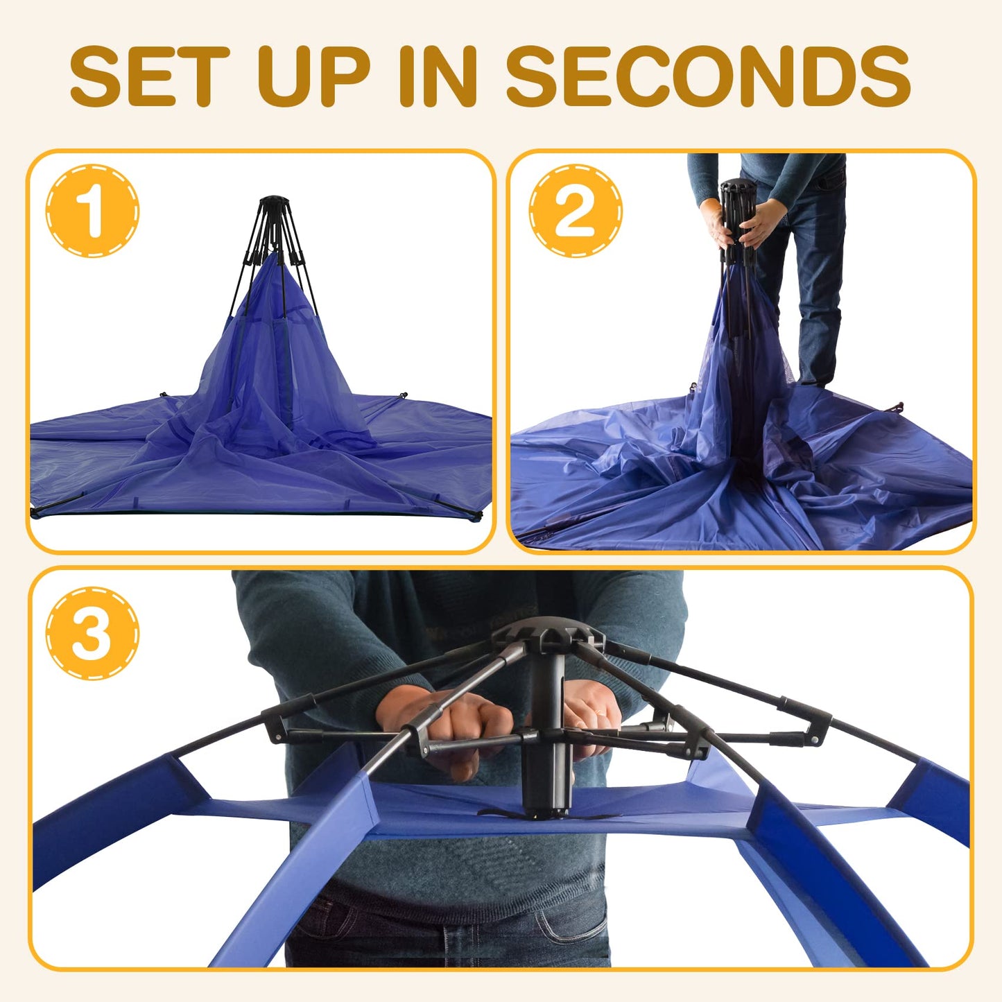 Alvantor Baby Playpen Play Yard 84x84x44 Navy | Pop-Up Foldable Play Tent for Infants