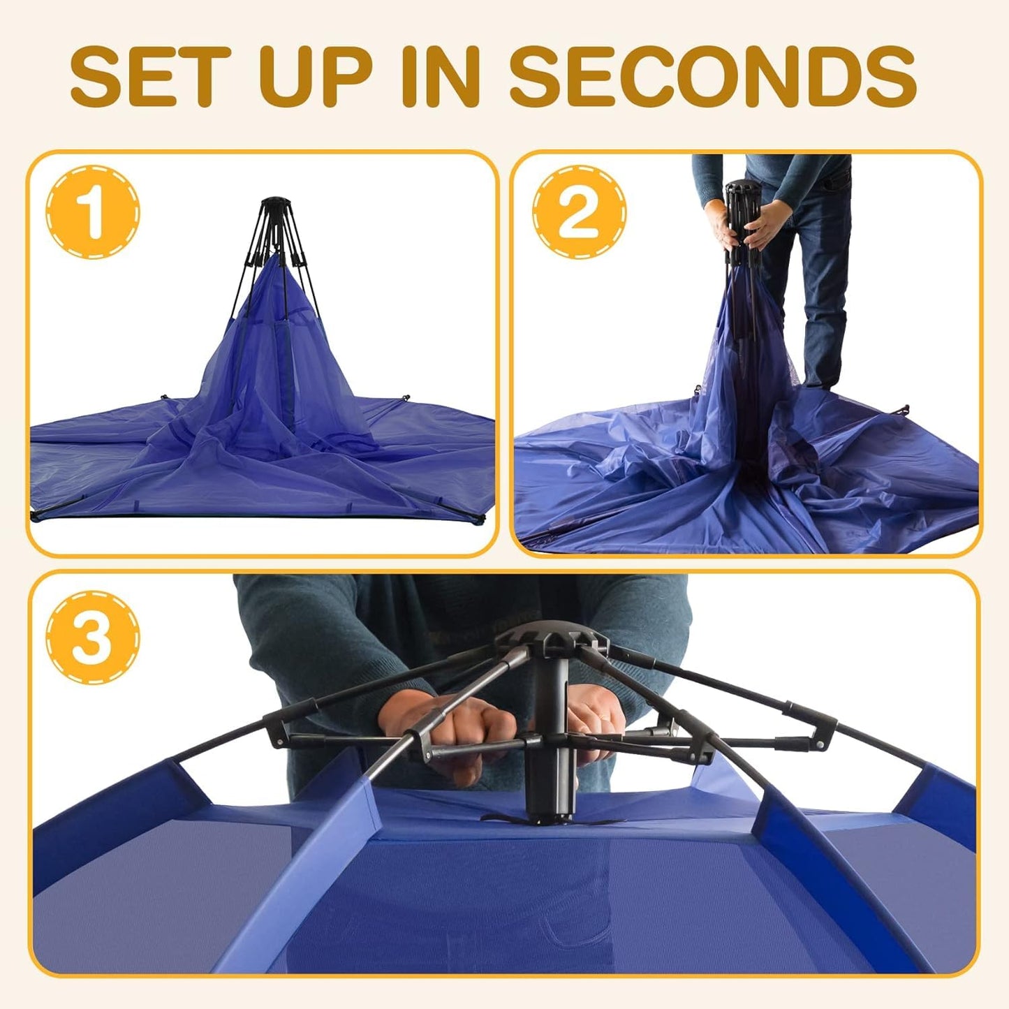 Alvantor Baby Playpen Play Yard 84x84x44 Navy | Large Pop-Up Play Tent for Babies & Toddlers