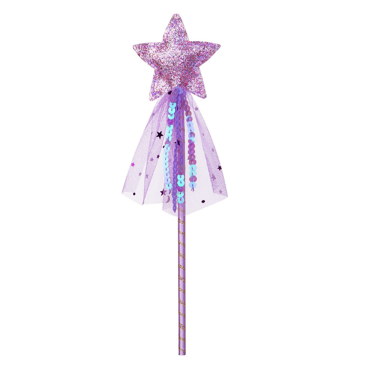 ALVOGIMOR 2-Pack Glitter Star Wands – Pink & Purple Princess Dress-Up Props, 12 inch
