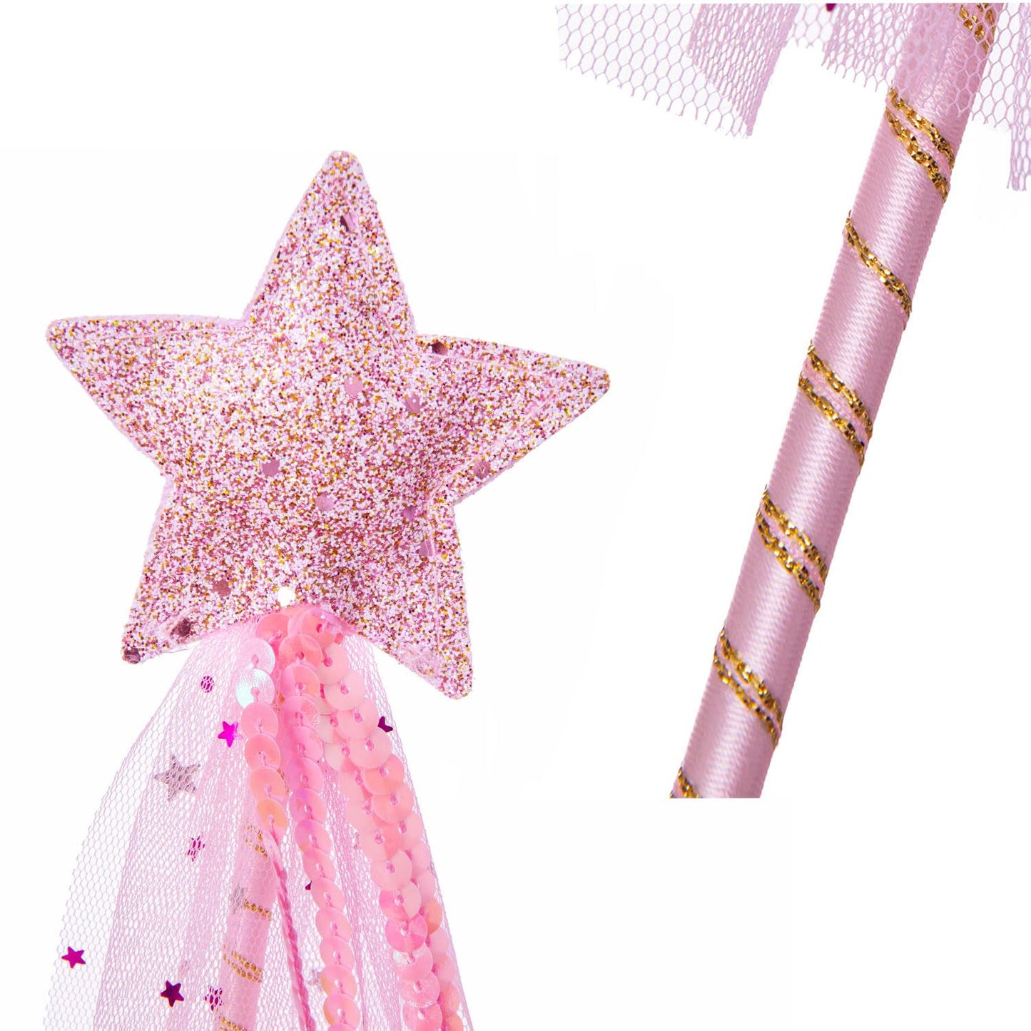 ALVOGIMOR 2-Pack Glitter Star Wand – Pink & Purple Princess Dress-Up Props