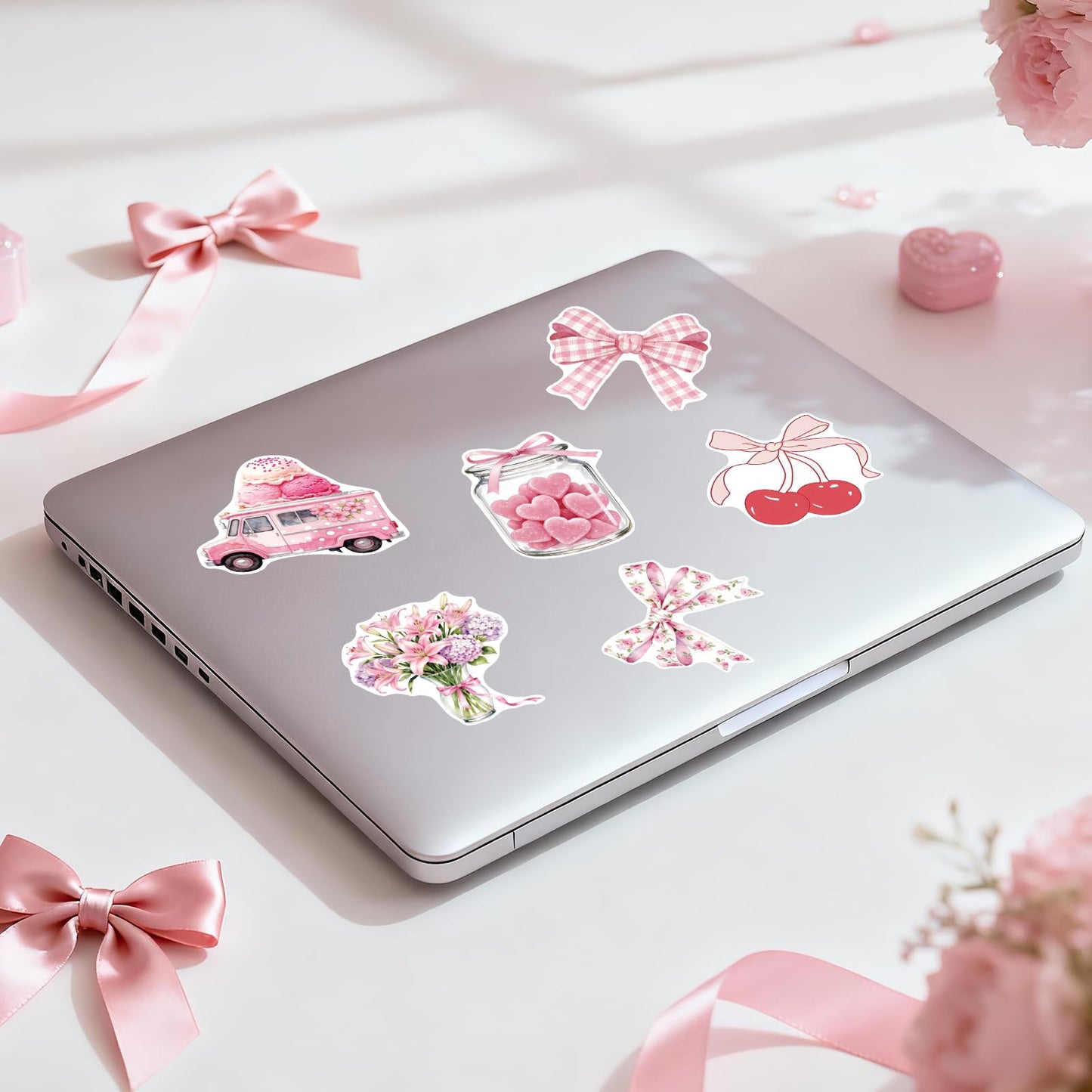 Alynta 200 Pcs Pink Aesthetic Stickers – Waterproof Vinyl Pack for Water Bottles, Laptops, Planners, and Notebooks