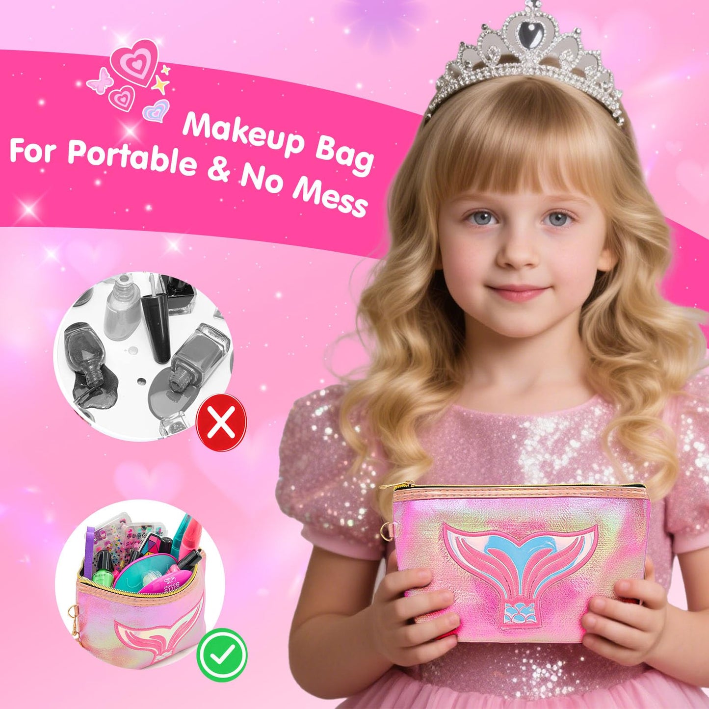 Amagoing Kids Nail Polish Set for Girls | Nail Dryer, Nail Art Pens & Cartoon Press-On Tips