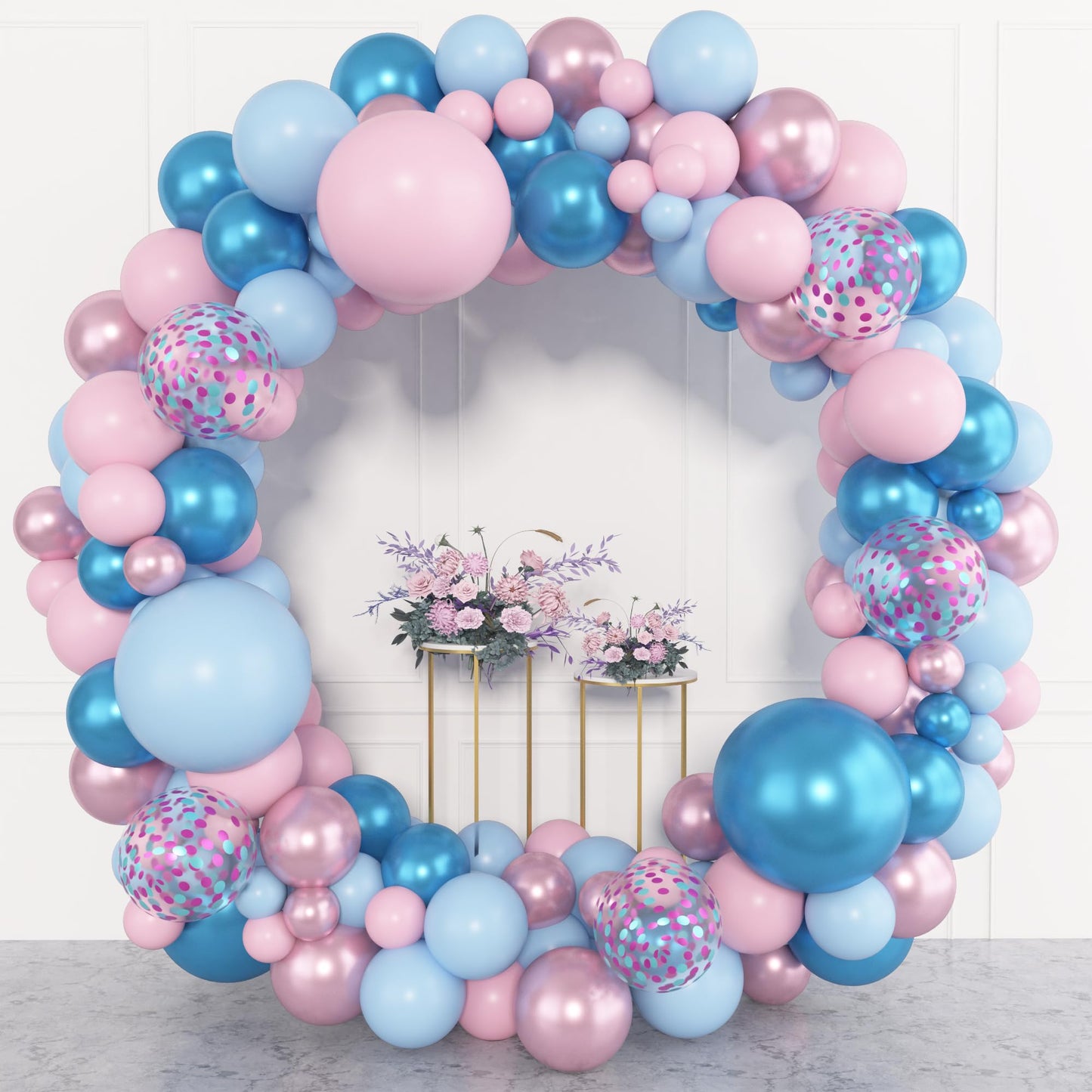 Amandir 153pcs Pink & Blue Balloon Arch Kit — Gender Reveal & Party Decor