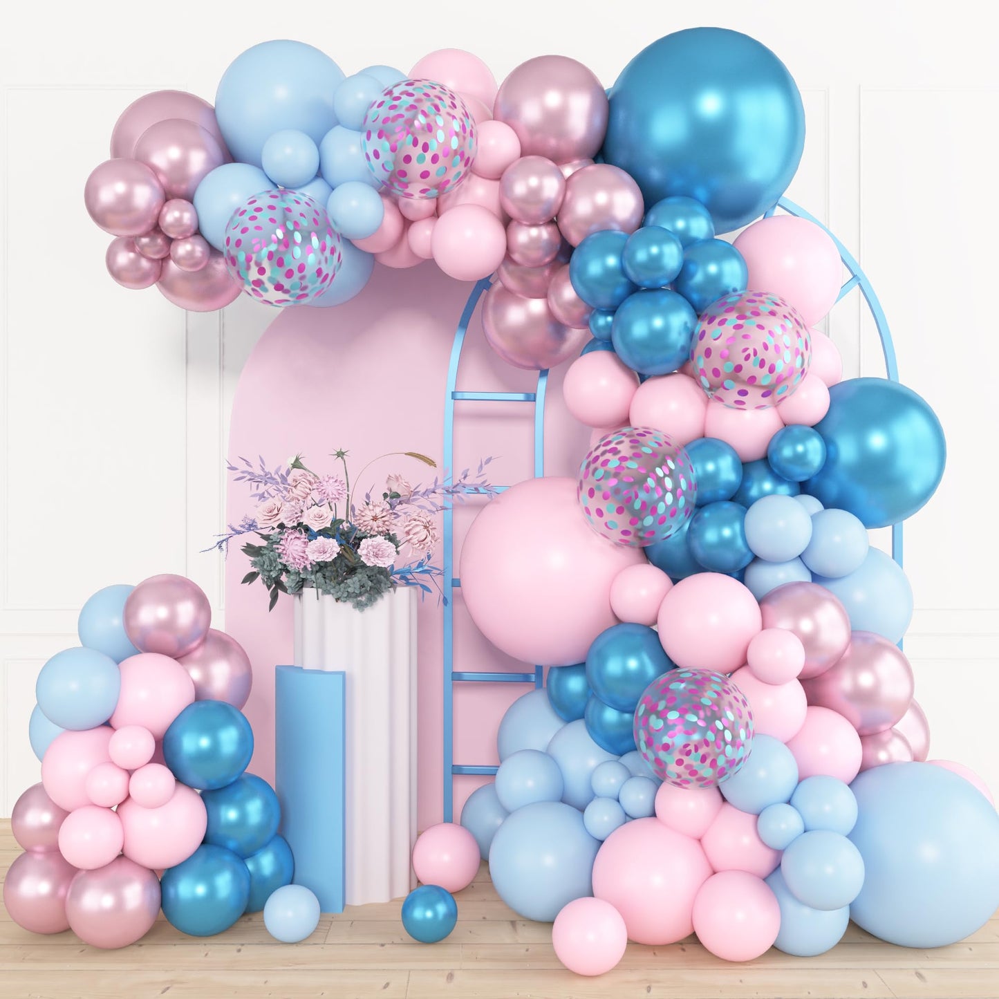 Amandir 153pcs Pink & Blue Balloon Arch Kit — Gender Reveal & Party Decor