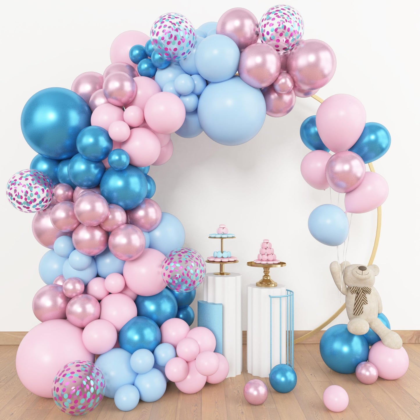 Amandir 153pcs Pink & Blue Balloon Arch Kit — Gender Reveal & Party Decor