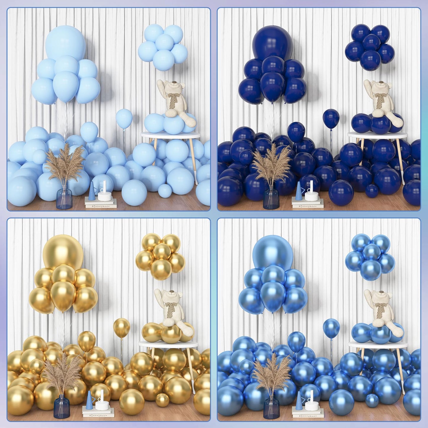 Amandir 153pcs Navy Blue & Gold Balloon Garland Arch Kit for Parties – 18/12/10/5in Balloons