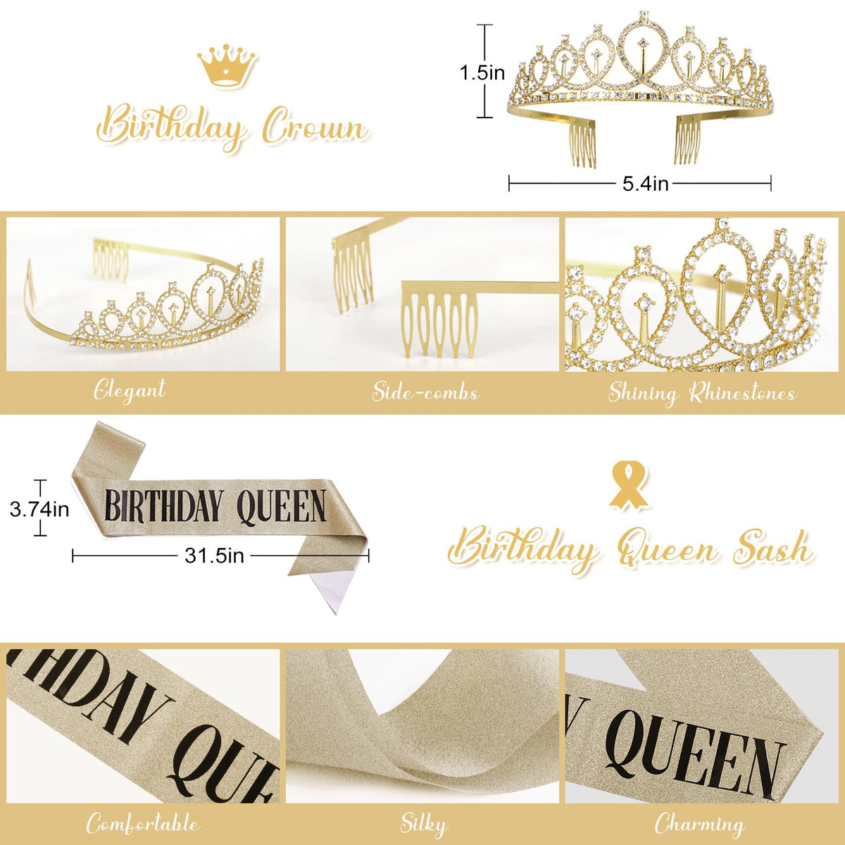 Amandir Birthday Decorations for Women — White & Gold Balloon Kit & Boho Party Supplies