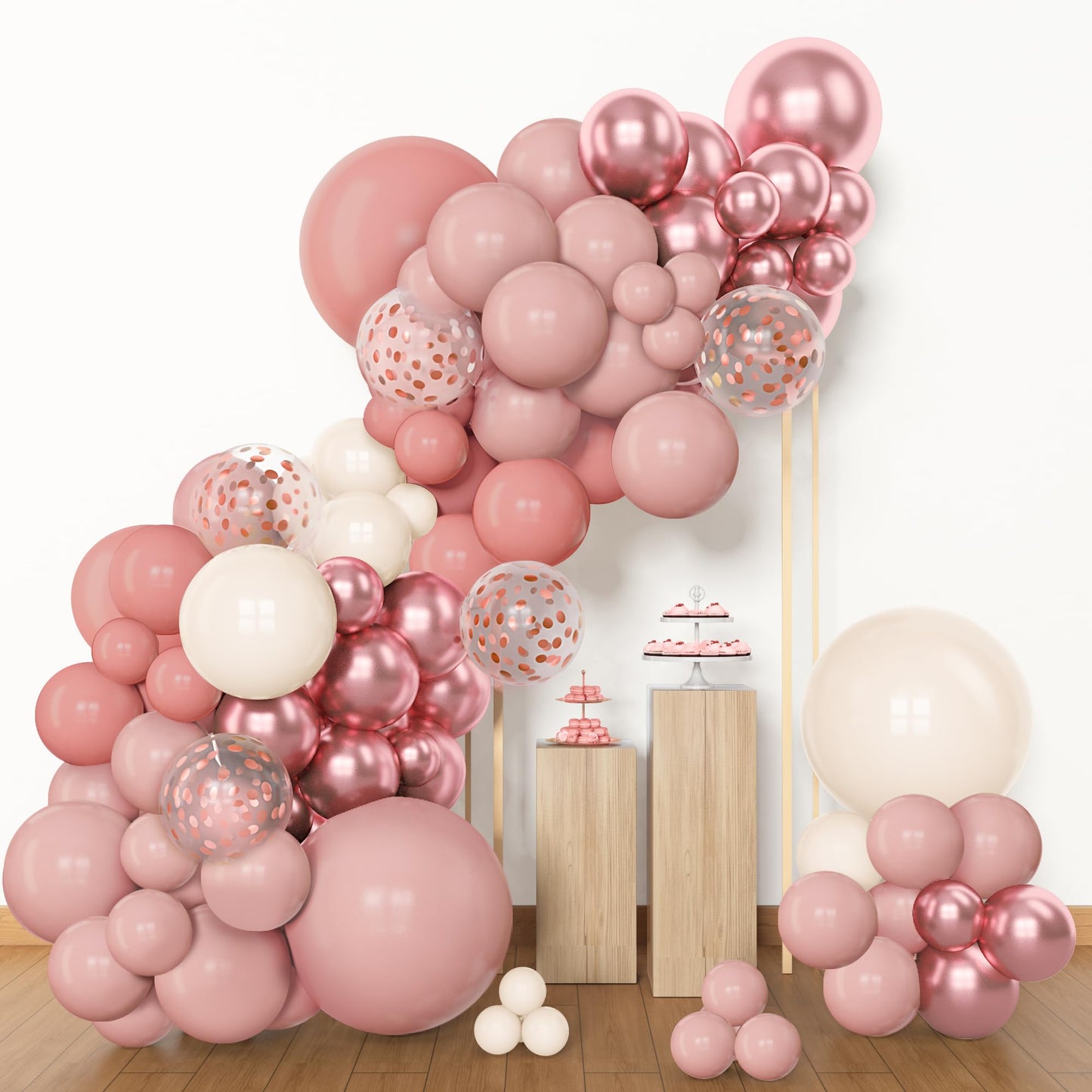 Amandir 153pcs Dusty Pink Balloon Arch Kit – Boho Party Decor