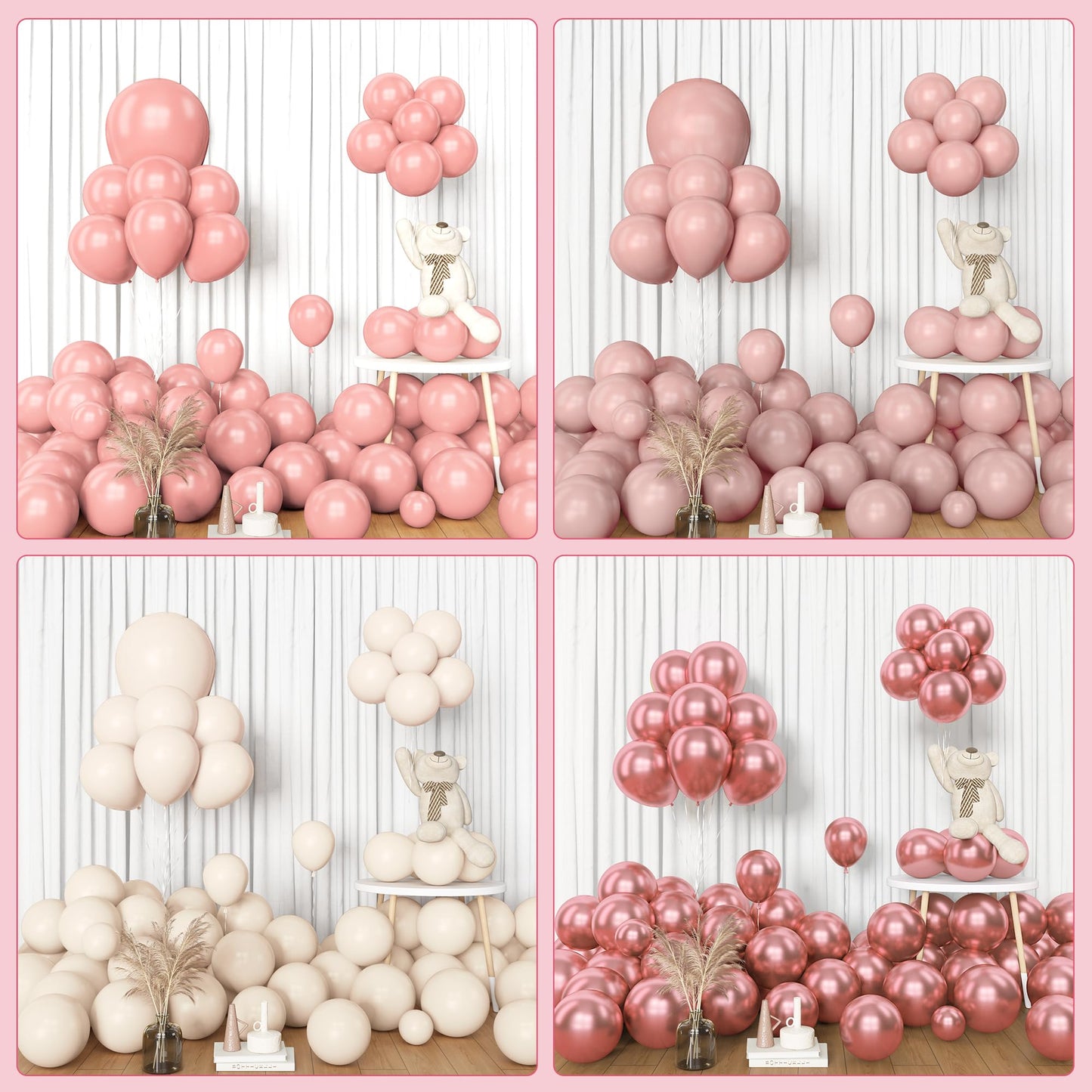 Amandir 153pcs Dusty Pink Balloon Arch Kit – Boho Party Decor