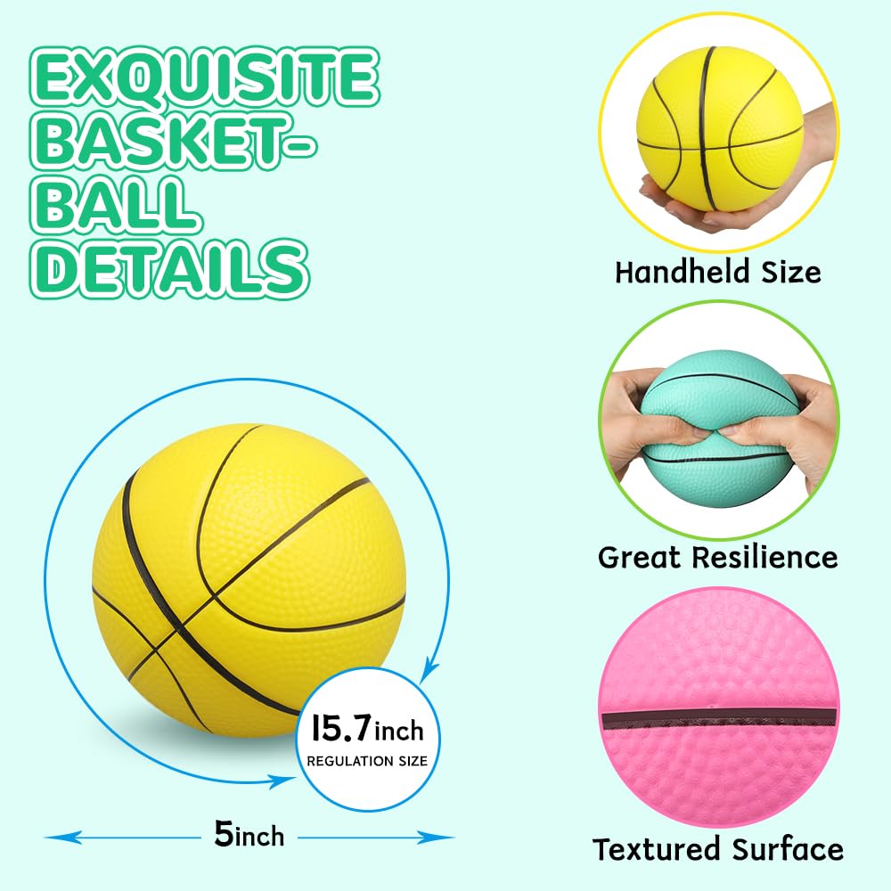 Amarlozn 5-inch Mini Foam Basketballs – Pink, 3-Pack for Indoor/Outdoor Play