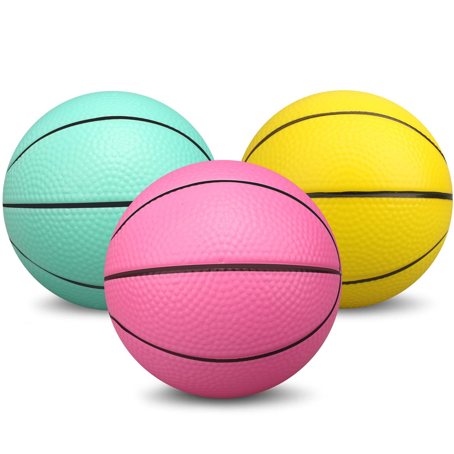 Amarlozn 5-inch Mini Foam Basketballs – Pink, 3-Pack for Indoor/Outdoor Play