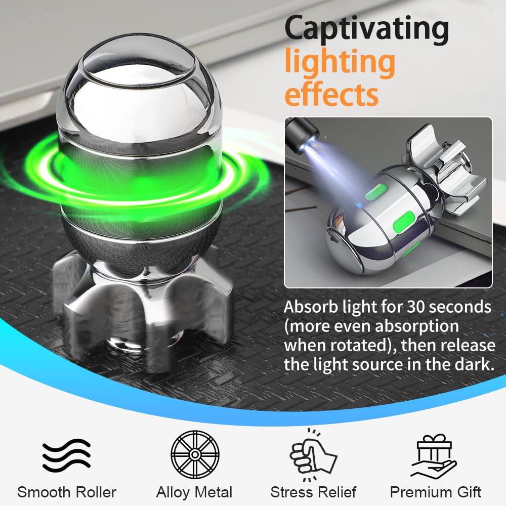Amarlozn Atomic Bomb Fidget Spinner – Glow-in-the-Dark Metal EDC Desk Toy & Gift