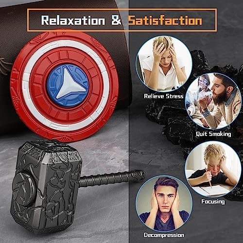 Amarlozn Hammer Fidget Spinner – Glow-in-the-Dark 2-in-1 Infinity Cube, Metal Stress Relief Toy for Kids & Adults