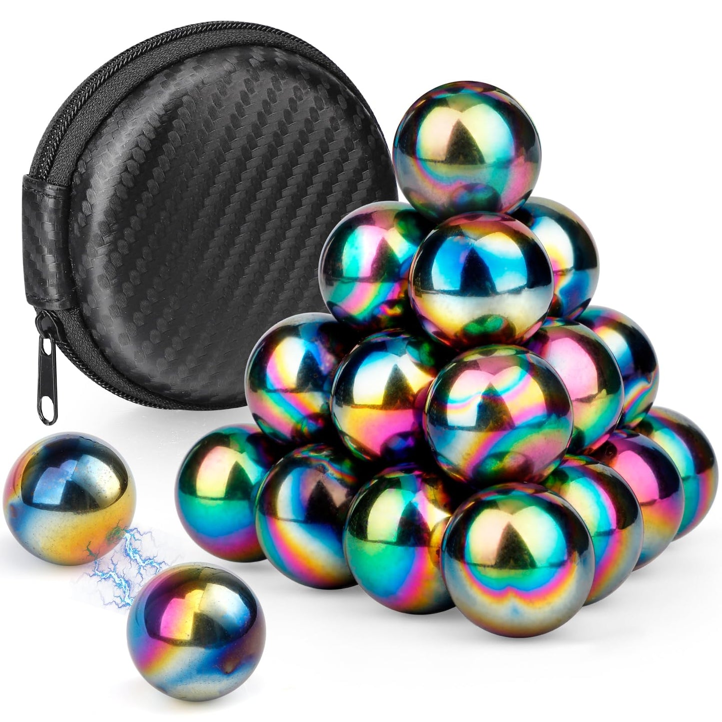 Amarlozn Fidget Magnet Toy for Adults – Magnetic Hand Roller, Desk Decor & 21-Piece Gift Kit