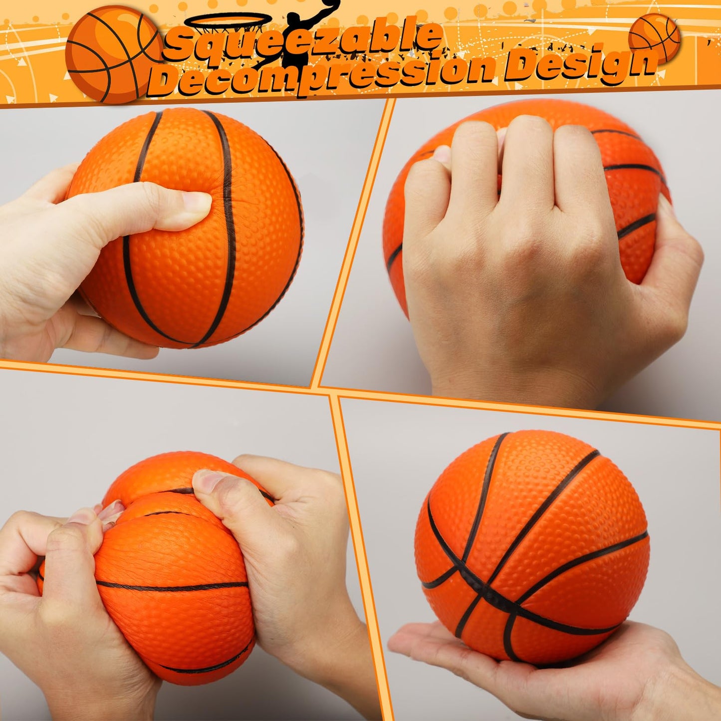 Amarlozn 5-Inch Mini Foam Basketball Set – 3 Pack Orange for Kids | Indoor, Outdoor, Pool & Beach Play