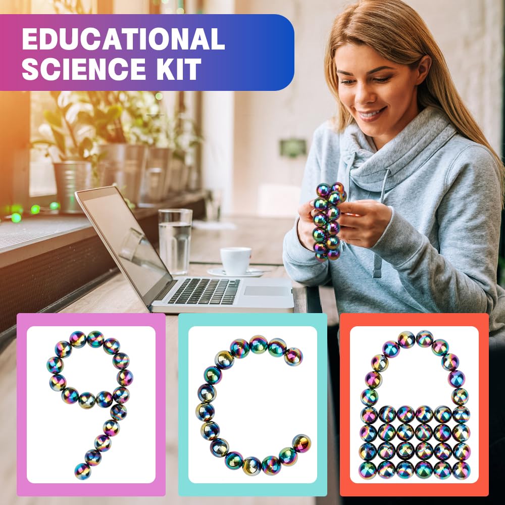 Amarlozn Fidget Magnet Toy for Adults – Magnetic Hand Roller, Desk Decor & 21-Piece Gift Kit