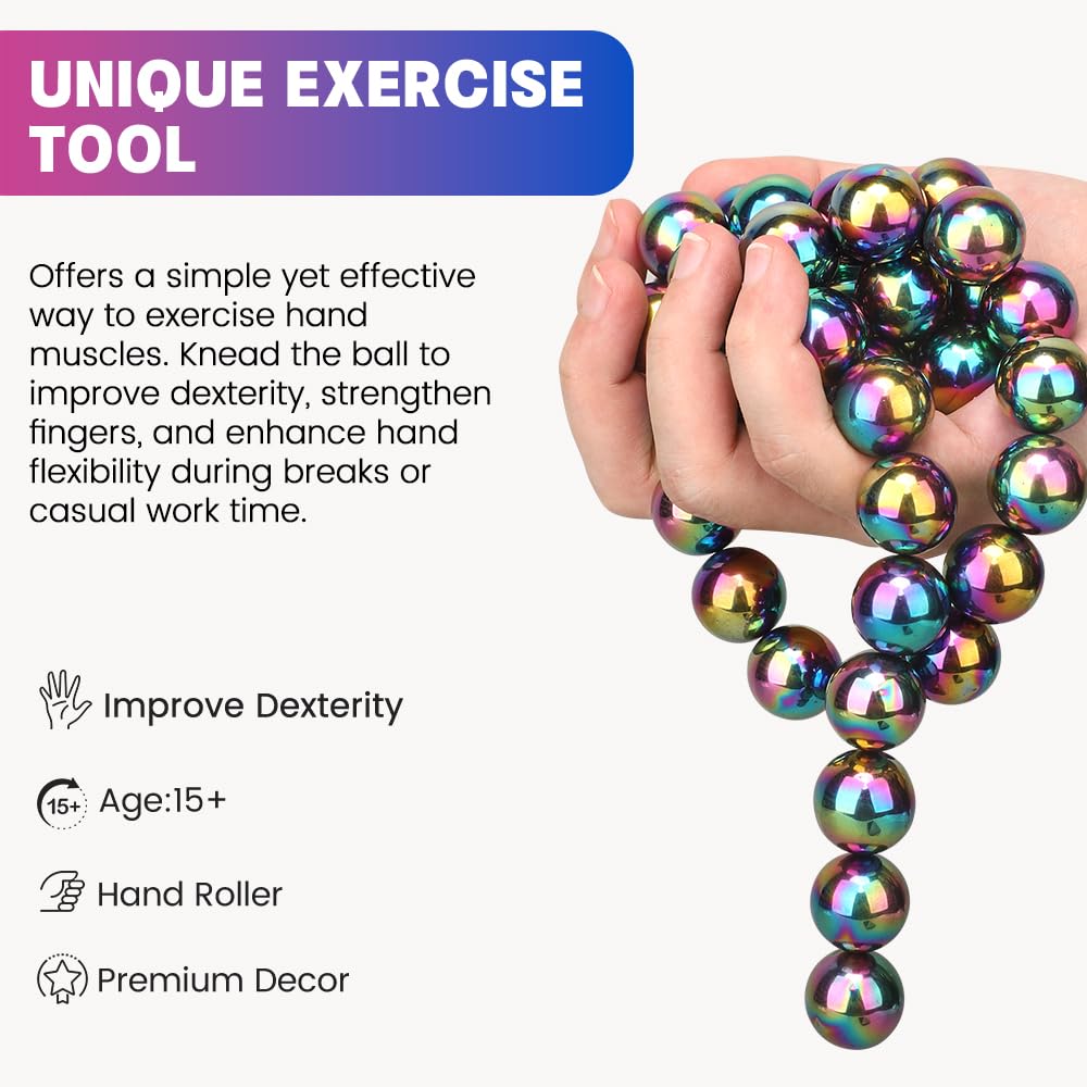 Amarlozn Fidget Magnet Toy for Adults – Magnetic Hand Roller, Desk Decor & 21-Piece Gift Kit