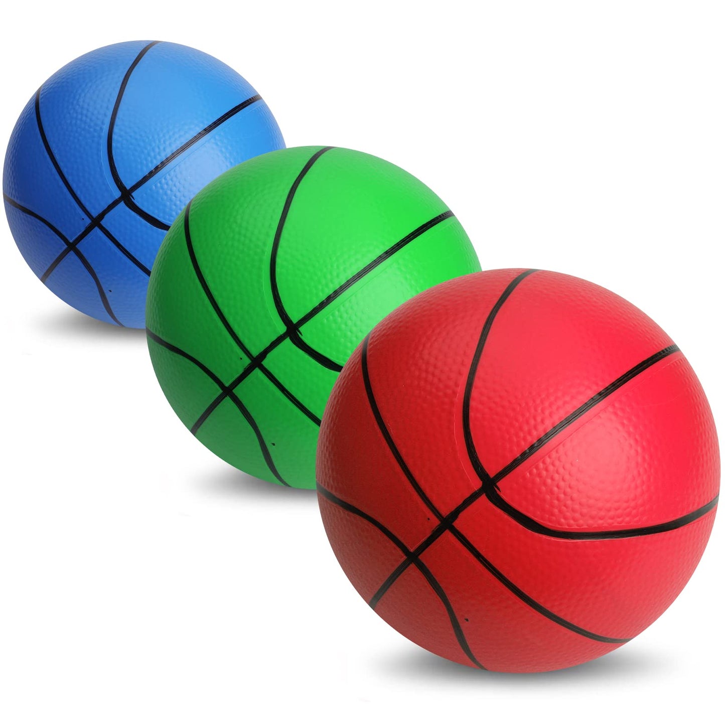 Amarlozn Mini Foam Basketball – 3-Pack Rainbow 5in Balls for Over-Door Hoops