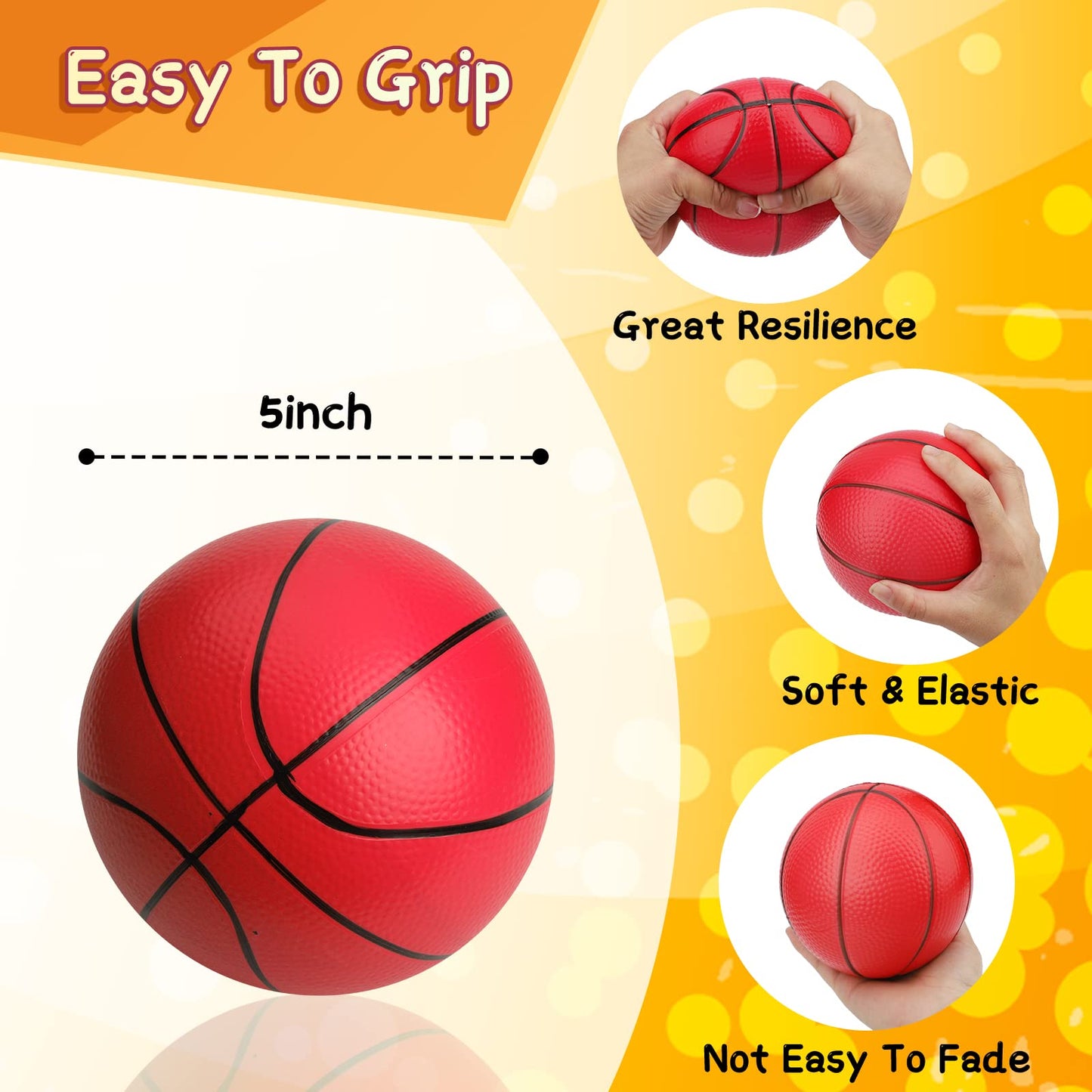 Amarlozn Mini Foam Basketball – 3-Pack Rainbow 5in Balls for Over-Door Hoops