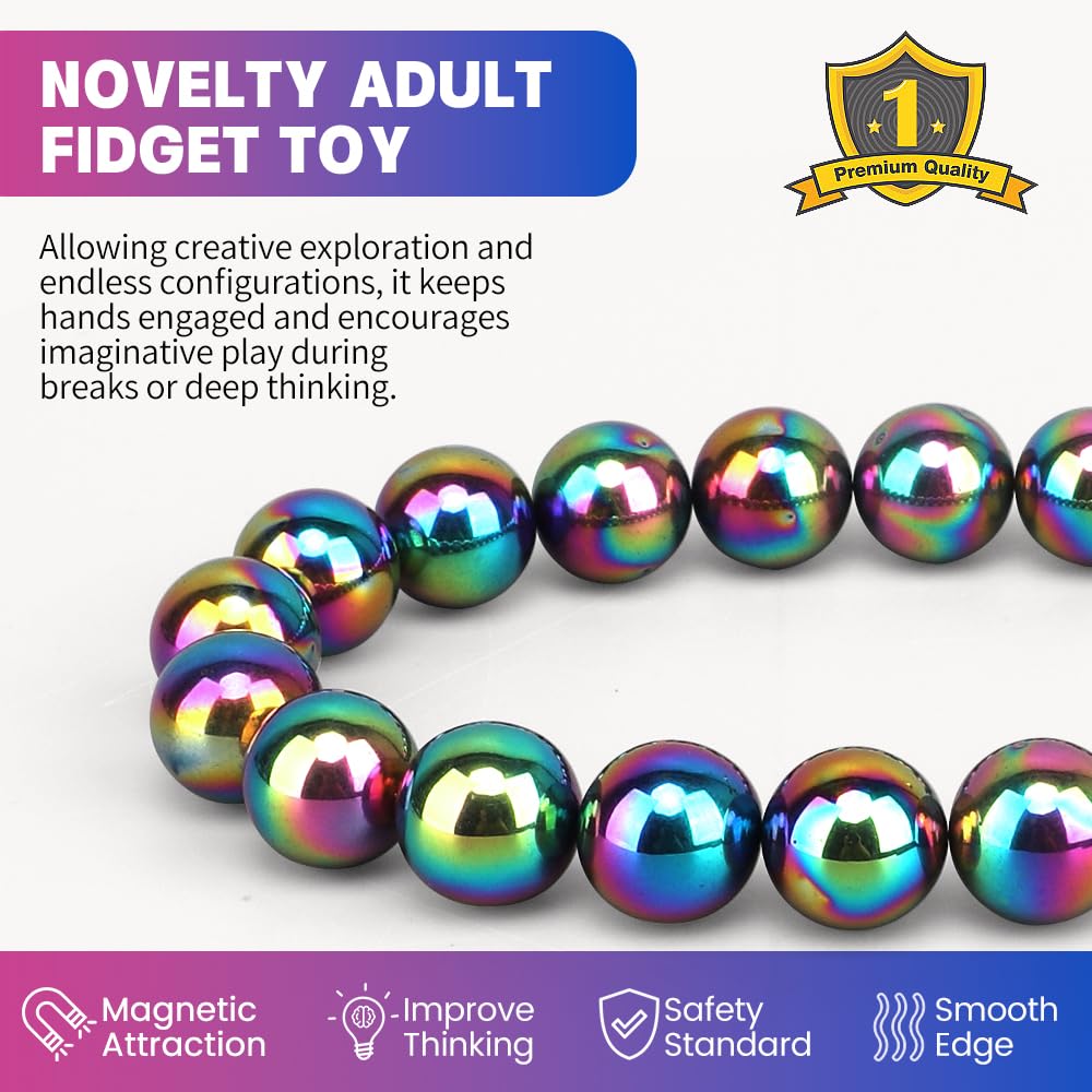 Amarlozn Fidget Magnet Toy for Adults – Magnetic Hand Roller, Desk Decor & 21-Piece Gift Kit