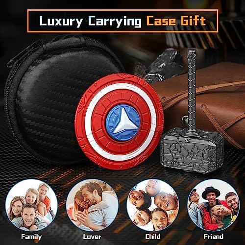 Amarlozn Hammer Fidget Spinner – Glow-in-the-Dark 2-in-1 Infinity Cube, Metal Stress Relief Toy for Kids & Adults
