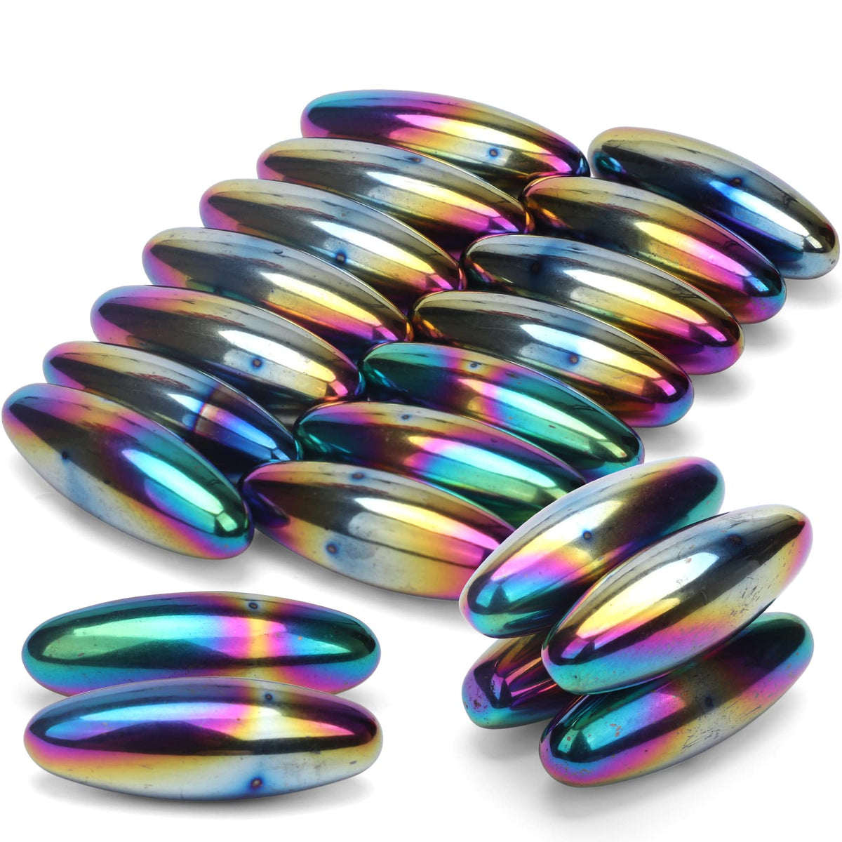Amarlozn Rattle Fidget Magnets Snake Eggs – 18pcs, Hand Roller Magnetic Oval Toy for Adults