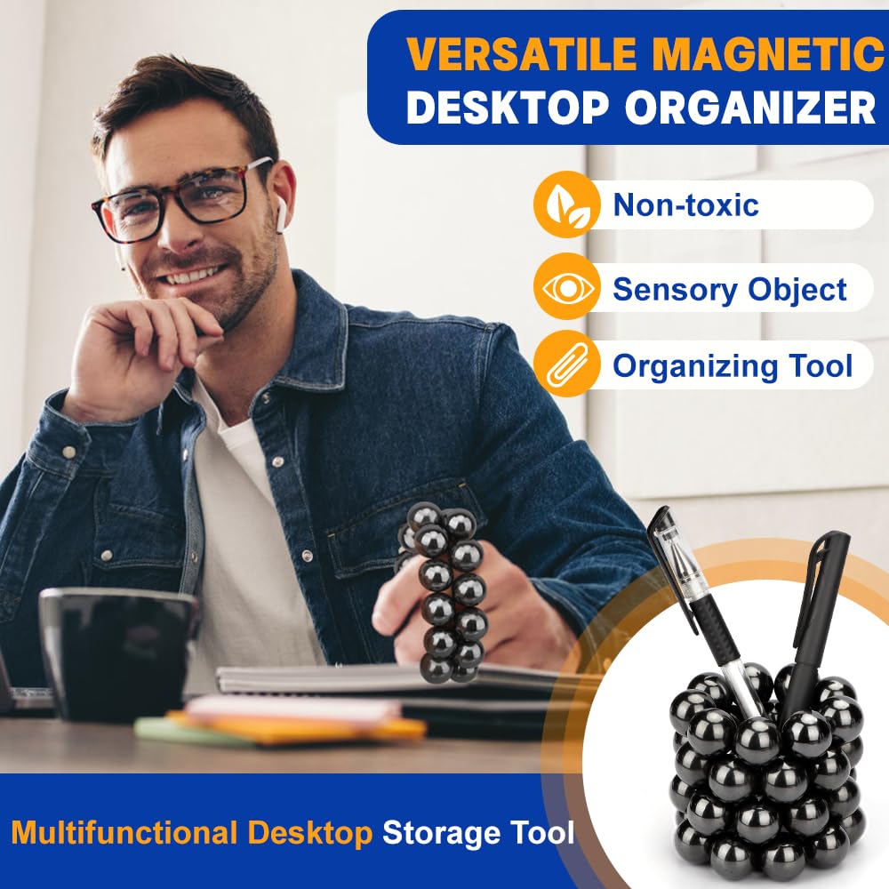 Amarlozn Large Fidget Magnet Toy for Adults | 21-Piece Magnetic Desk Set
