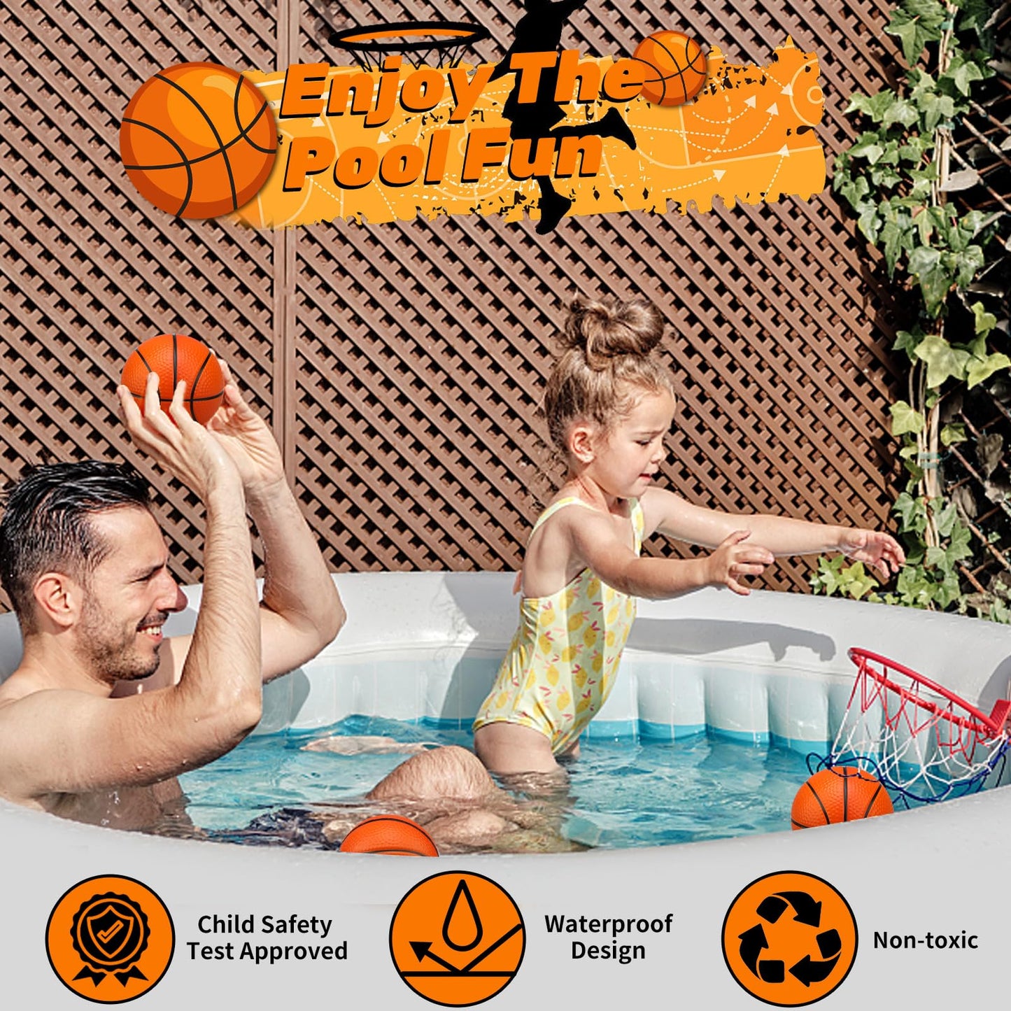 Amarlozn 5-Inch Mini Foam Basketball Set – 3 Pack Orange for Kids | Indoor, Outdoor, Pool & Beach Play