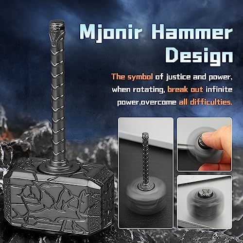 Amarlozn Hammer Fidget Spinner – Glow-in-the-Dark 2-in-1 Infinity Cube, Metal Stress Relief Toy for Kids & Adults
