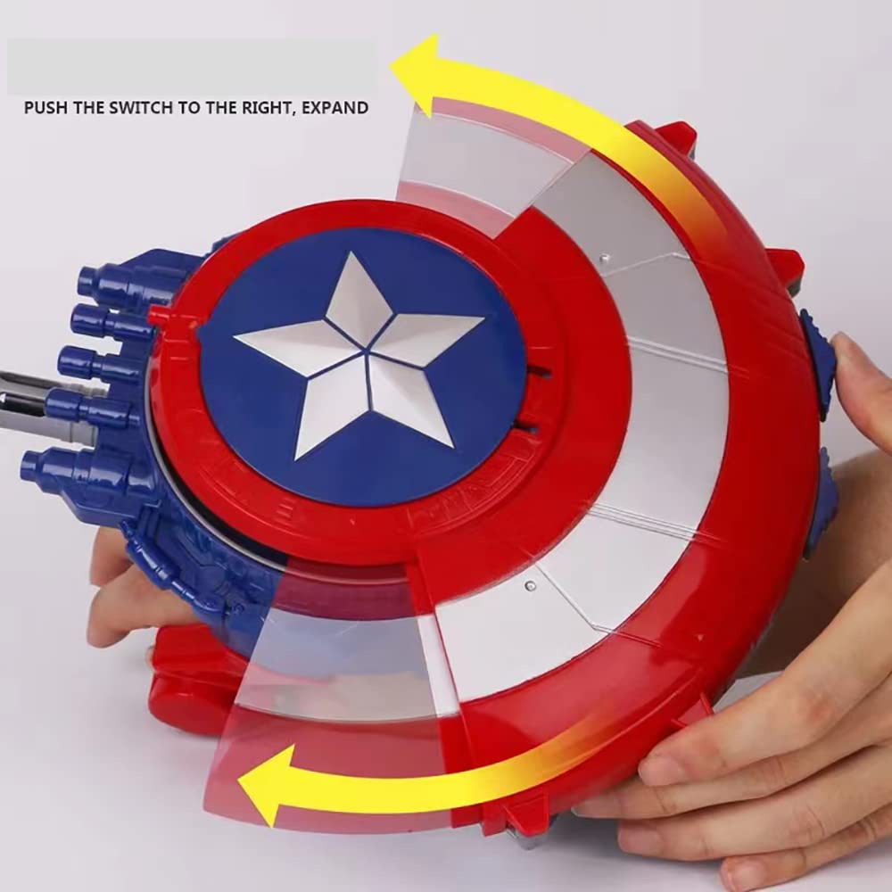 AMARONE Captain Dart Shield with 20 Darts — Safe Nerf-Style Toy for Kids 3-12