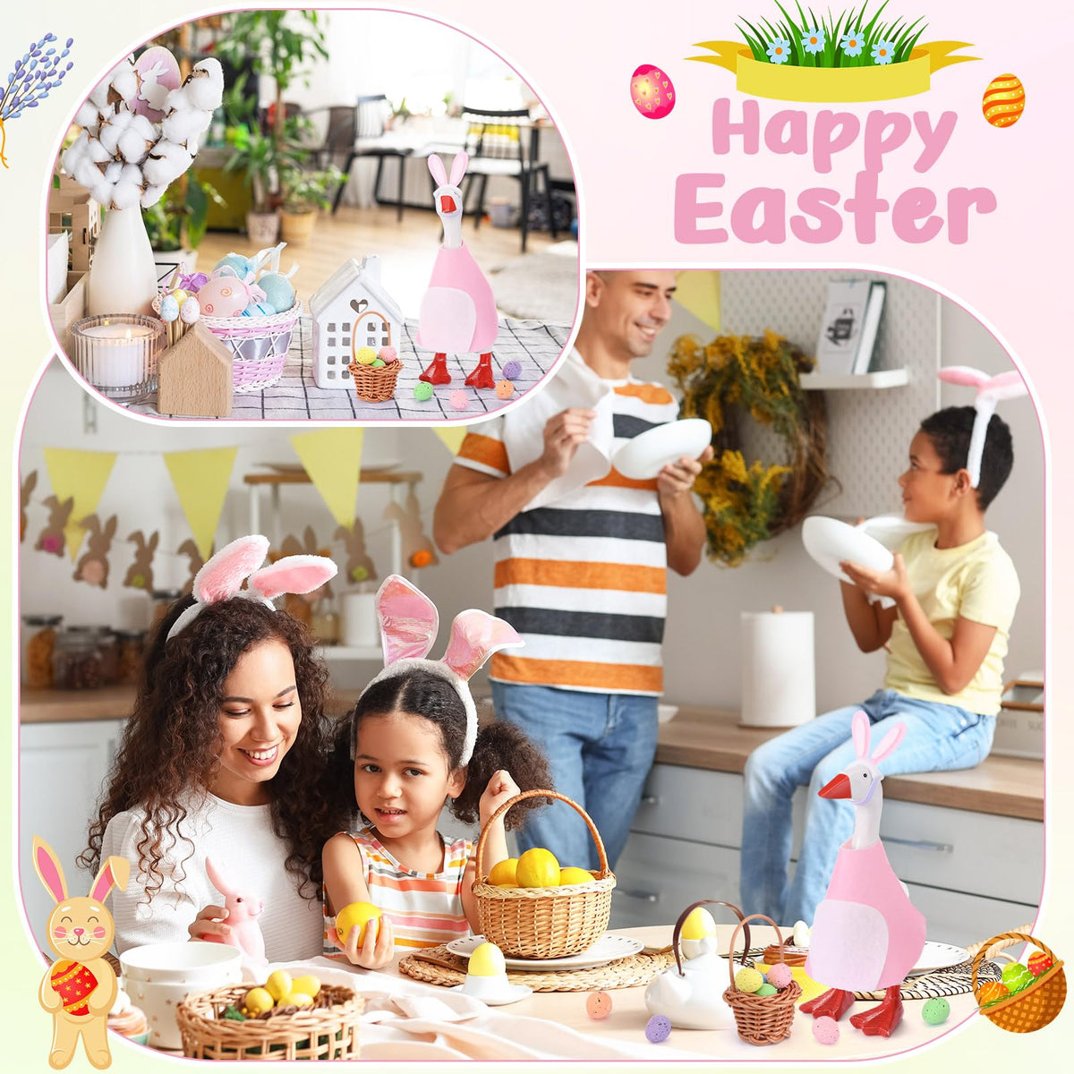 AmazingSpark 3-Set Mini Desk Goose Outfits – Valentine, Easter & St. Patrick's