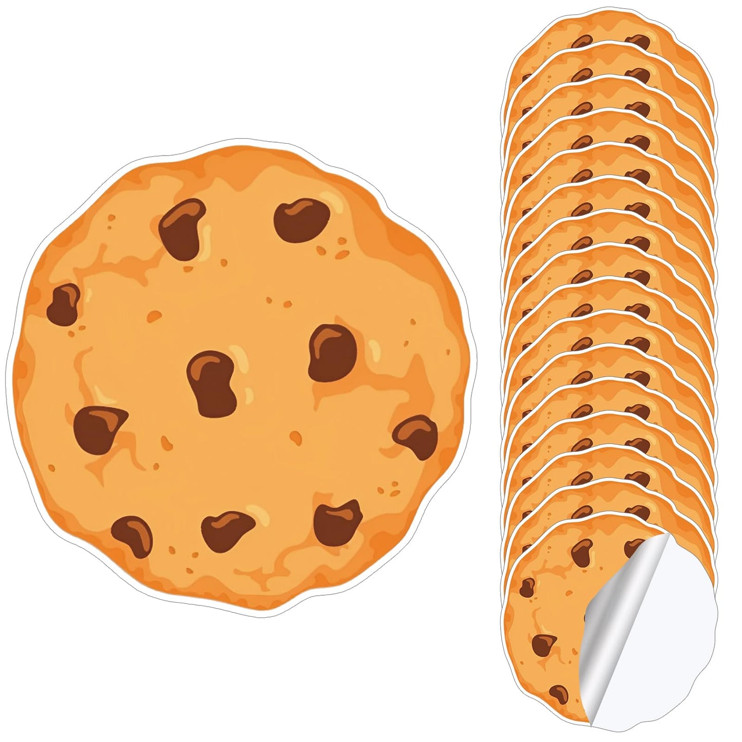 AmazingSpark 16 Pcs Large Cookie Floor Decals – 8-Inch Removable Chocolate Milk & Cookies Party Stickers